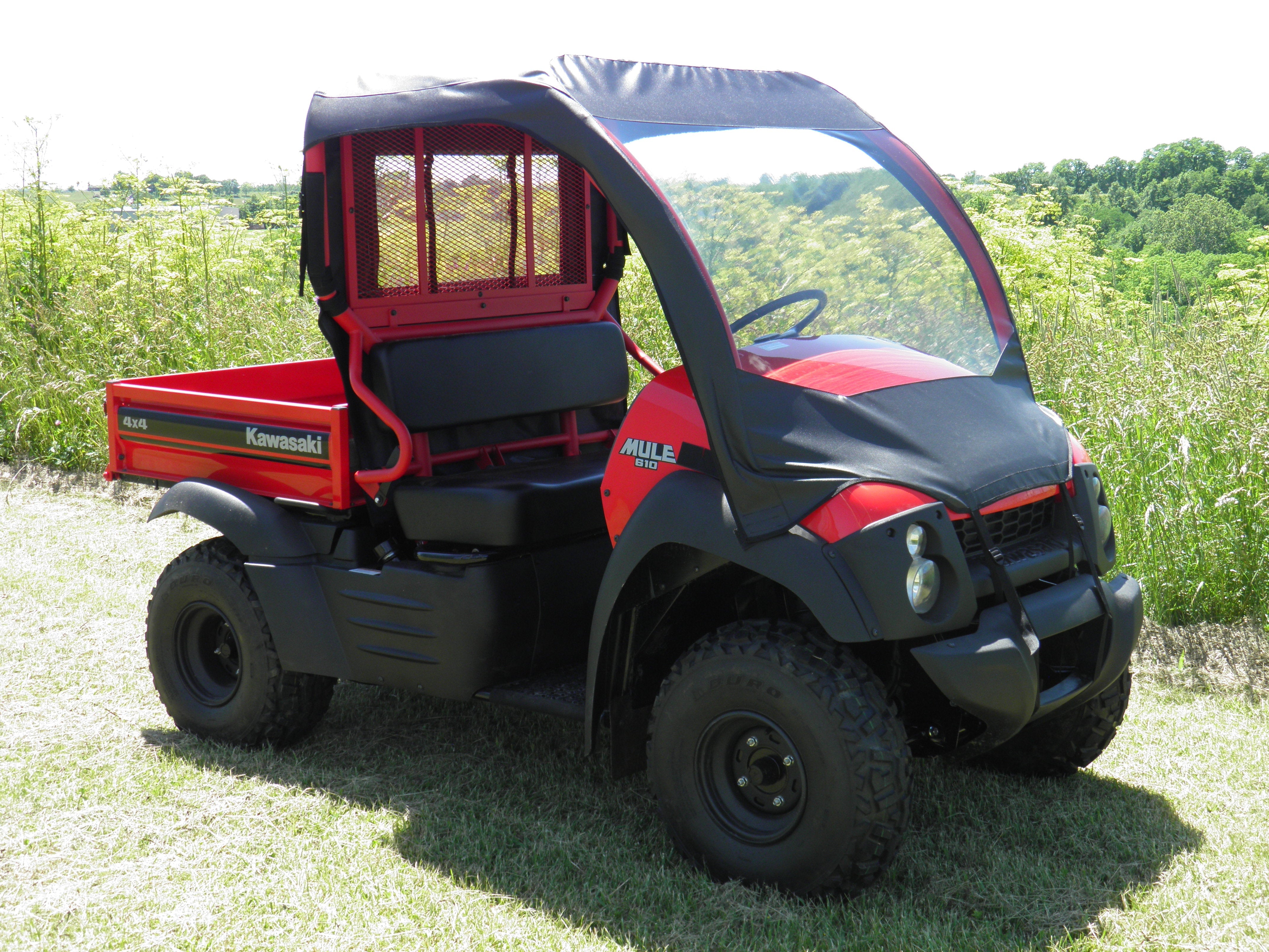 Photo of Kawasaki Mule 600/610 - Vinyl Windshield/Top/Rear Combo by 3 Star UTV - Premium Enclosures for UTVs / Side by Sides