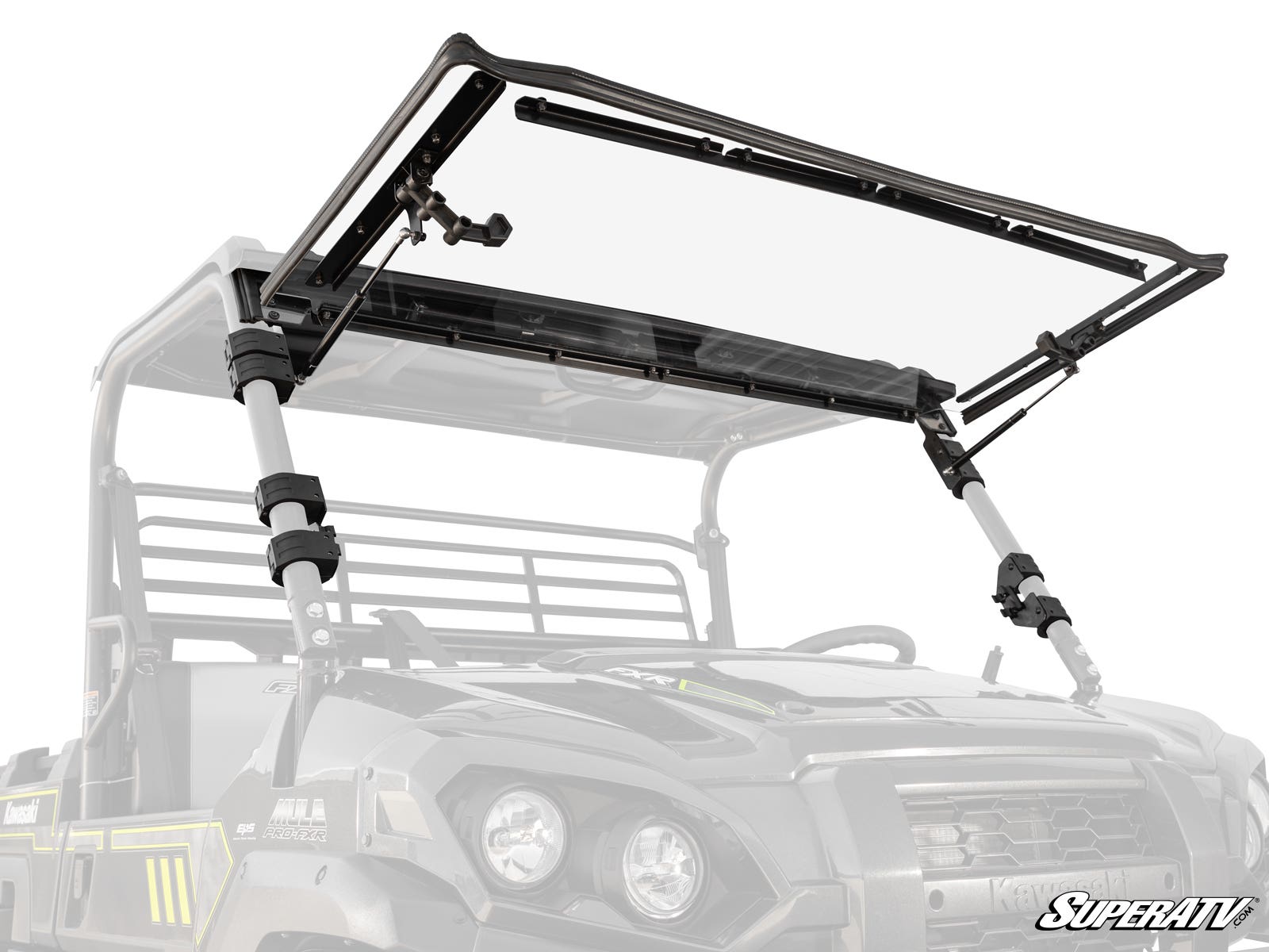Photo of SuperATV Kawasaki Mule Pro Scratch-Resistant Flip Windshield by SuperATV - Premium Windshields for UTVs / Side by Sides