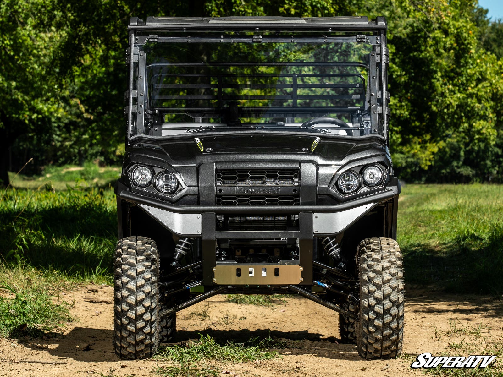 Photo of SuperATV Kawasaki Mule Pro Scratch-Resistant Flip Windshield by SuperATV - Premium Windshields for UTVs / Side by Sides