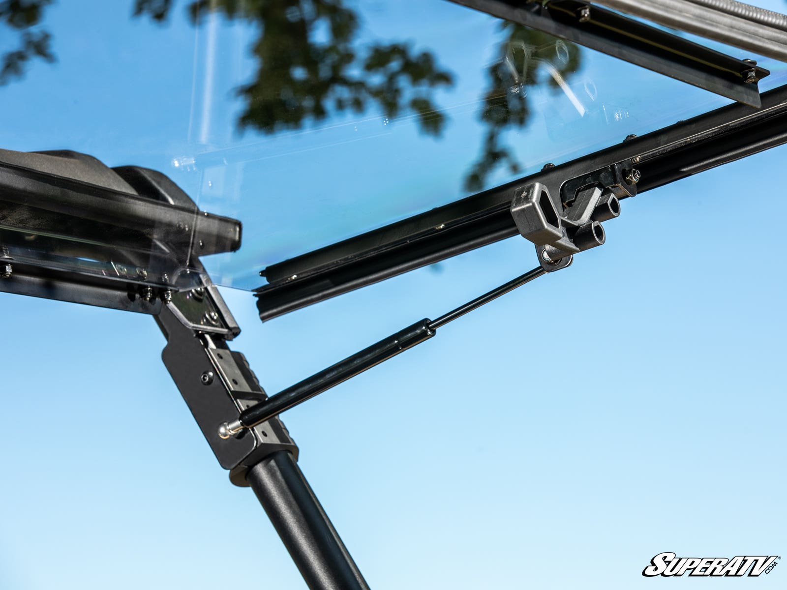 Photo of SuperATV Kawasaki Mule Pro Scratch-Resistant Flip Windshield by SuperATV - Premium Windshields for UTVs / Side by Sides