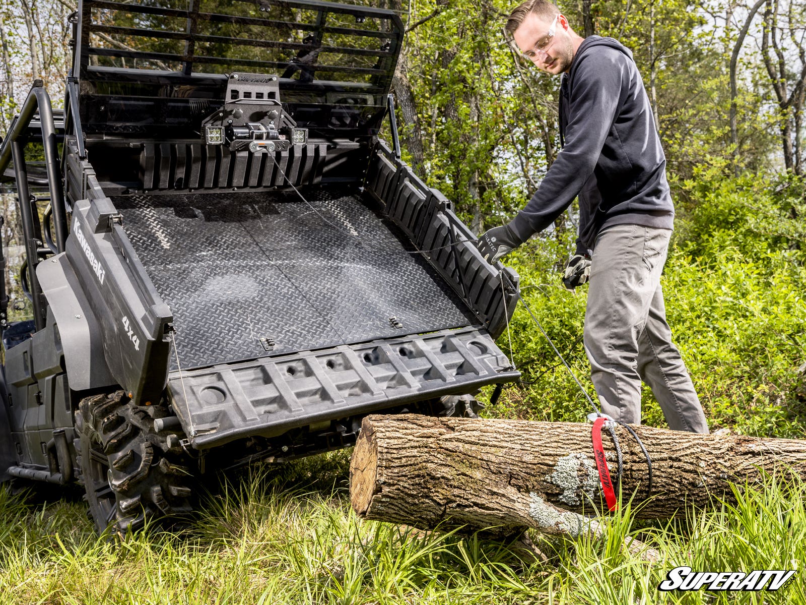 Photo of SuperATV Kawasaki Mule Pro Bed Winch by SuperATV - Premium Winches & Winch Mounts for UTVs / Side by Sides