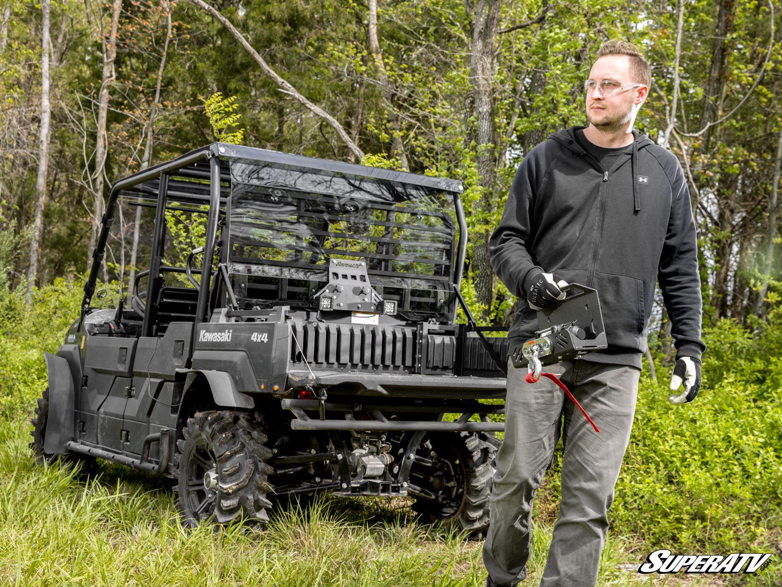 Photo of SuperATV Kawasaki Mule Pro Bed Winch by SuperATV - Premium Winches & Winch Mounts for UTVs / Side by Sides