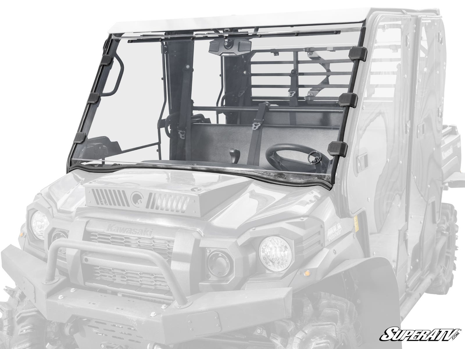 Photo of SuperATV Kawasaki Mule Pro Scratch-Resistant Full Windshield by SuperATV - Premium Windshields for UTVs / Side by Sides