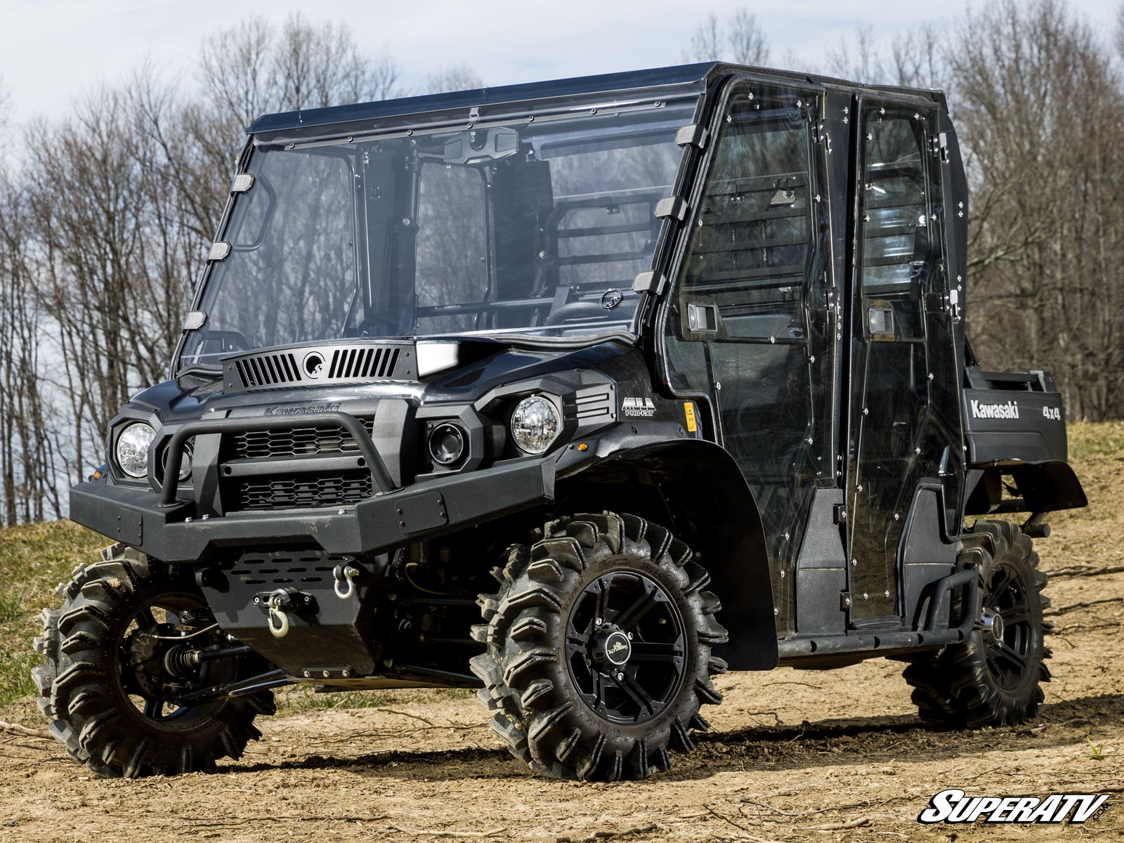 Photo of SuperATV Kawasaki Mule Pro Scratch-Resistant Full Windshield by SuperATV - Premium Windshields for UTVs / Side by Sides