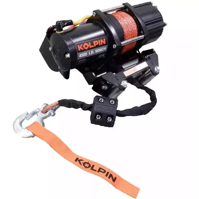 Photo of Kawasaki Mule Pro FX / FXT Quick Mount Winch 4500 lb Synthetic Rope by Kolpin - Premium Winches & Winch Mounts for UTVs / Side by Sides
