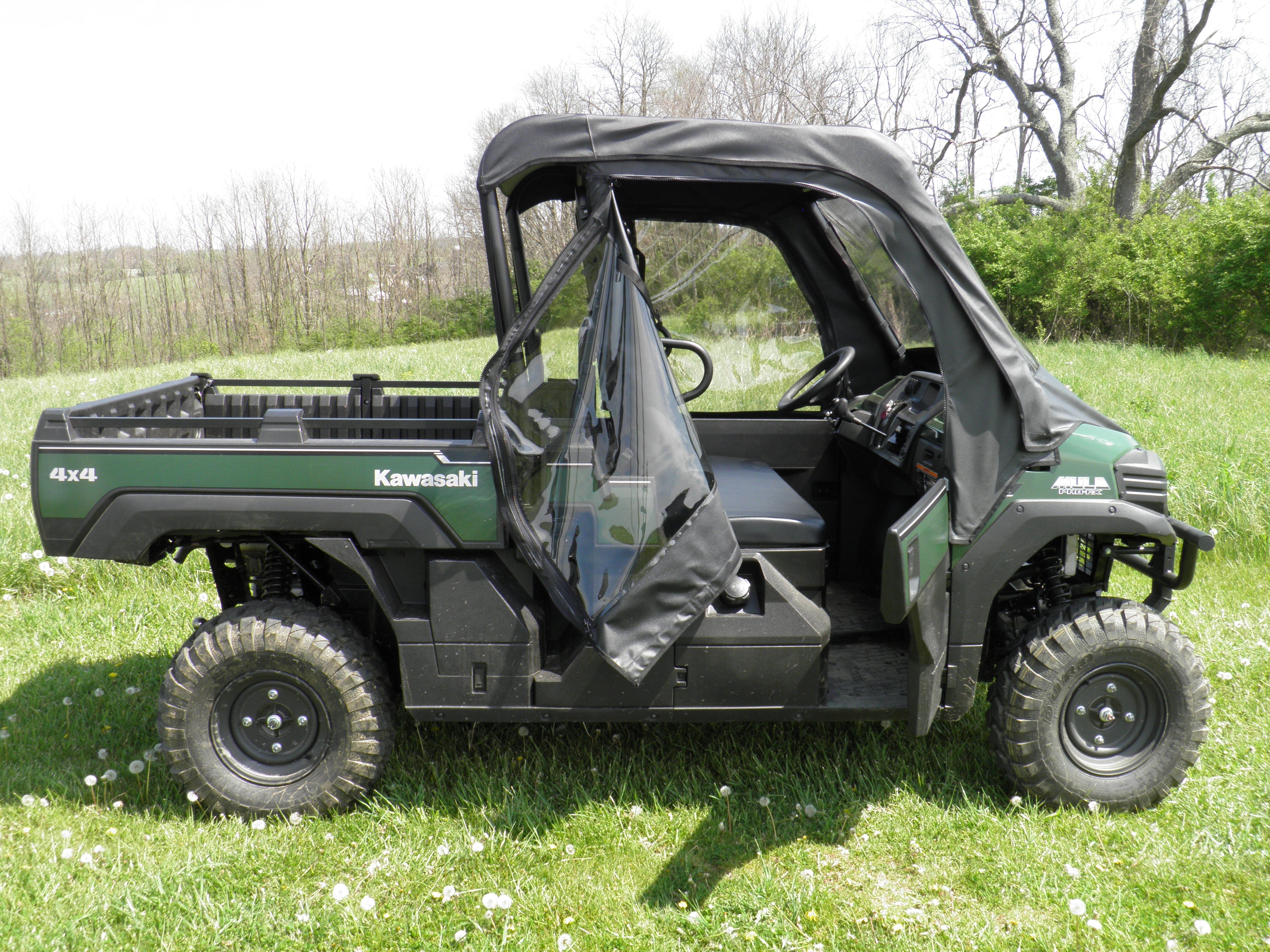 Photo of Kawasaki Pro FX - Full Cab Enclosure with Vinyl Windshield (Half Doors) by 3 Star UTV - Premium Enclosures for UTVs / Side by Sides