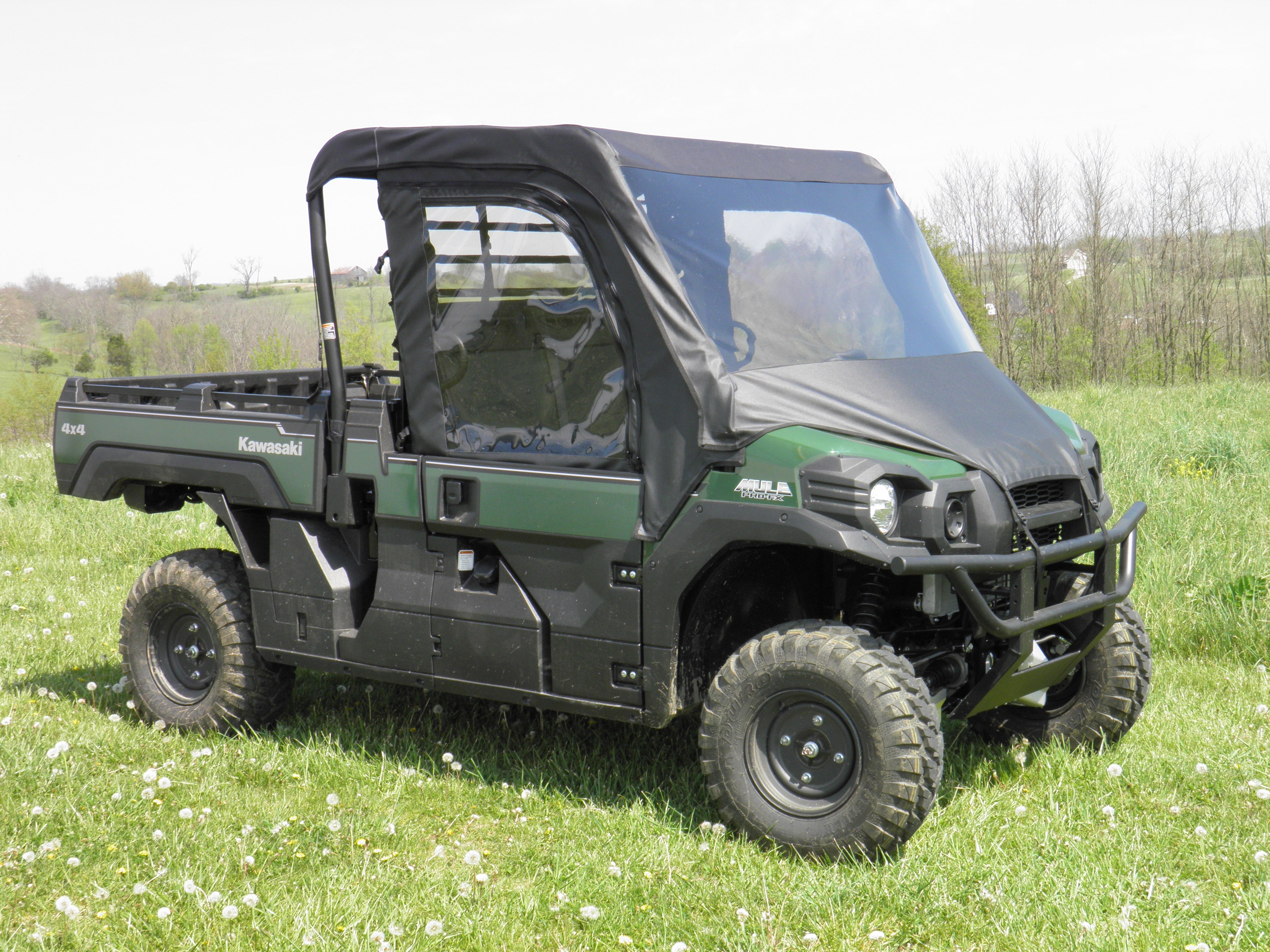 Photo of Kawasaki Pro FX - Full Cab Enclosure with Vinyl Windshield (Half Doors) by 3 Star UTV - Premium Enclosures for UTVs / Side by Sides