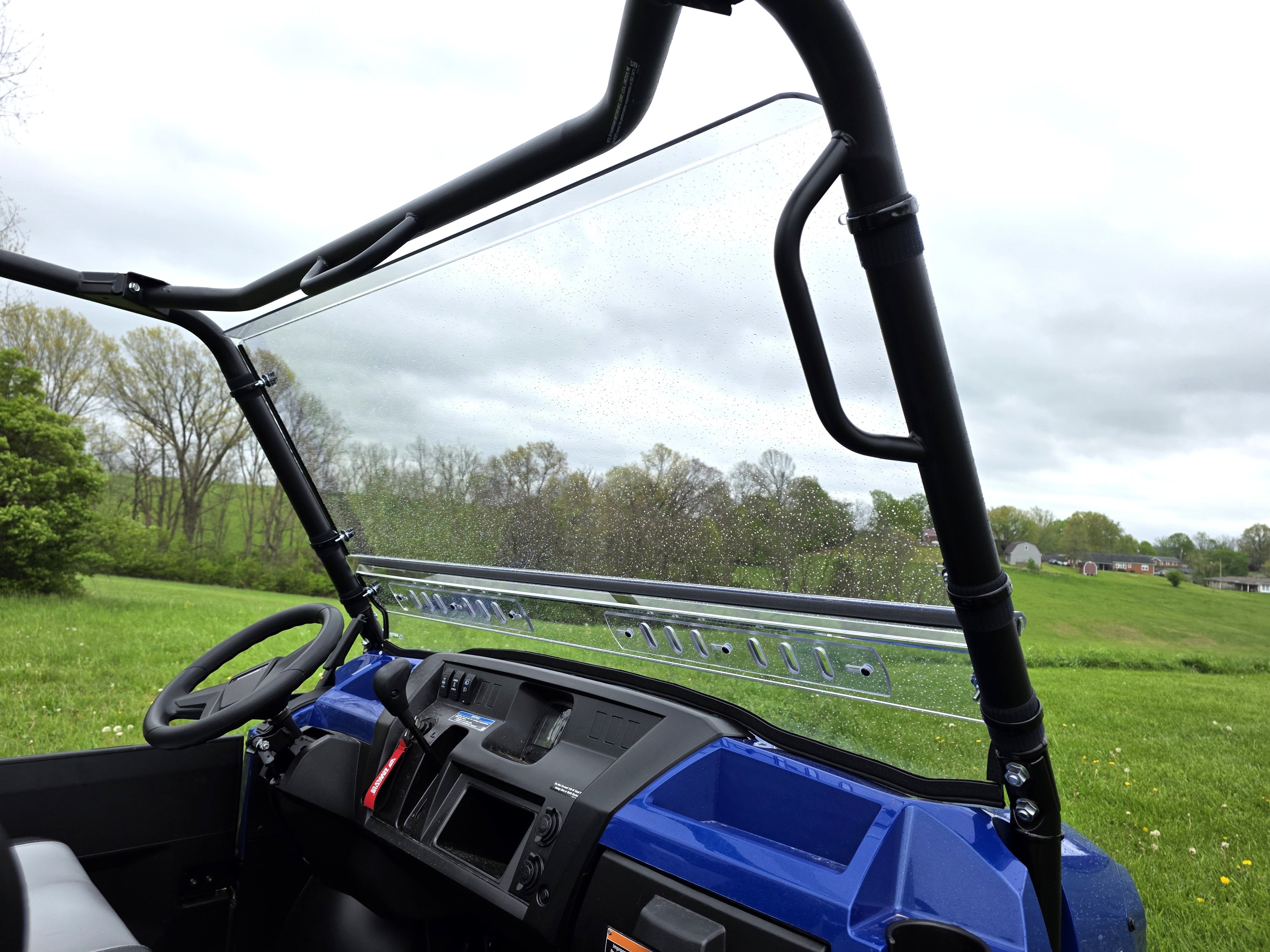 Photo of Kawasaki Pro FXR - 2 Pc General-Purpose Windshield with Vent/Clamp Options by 3 Star UTV - Premium Windshields for UTVs / Side by Sides