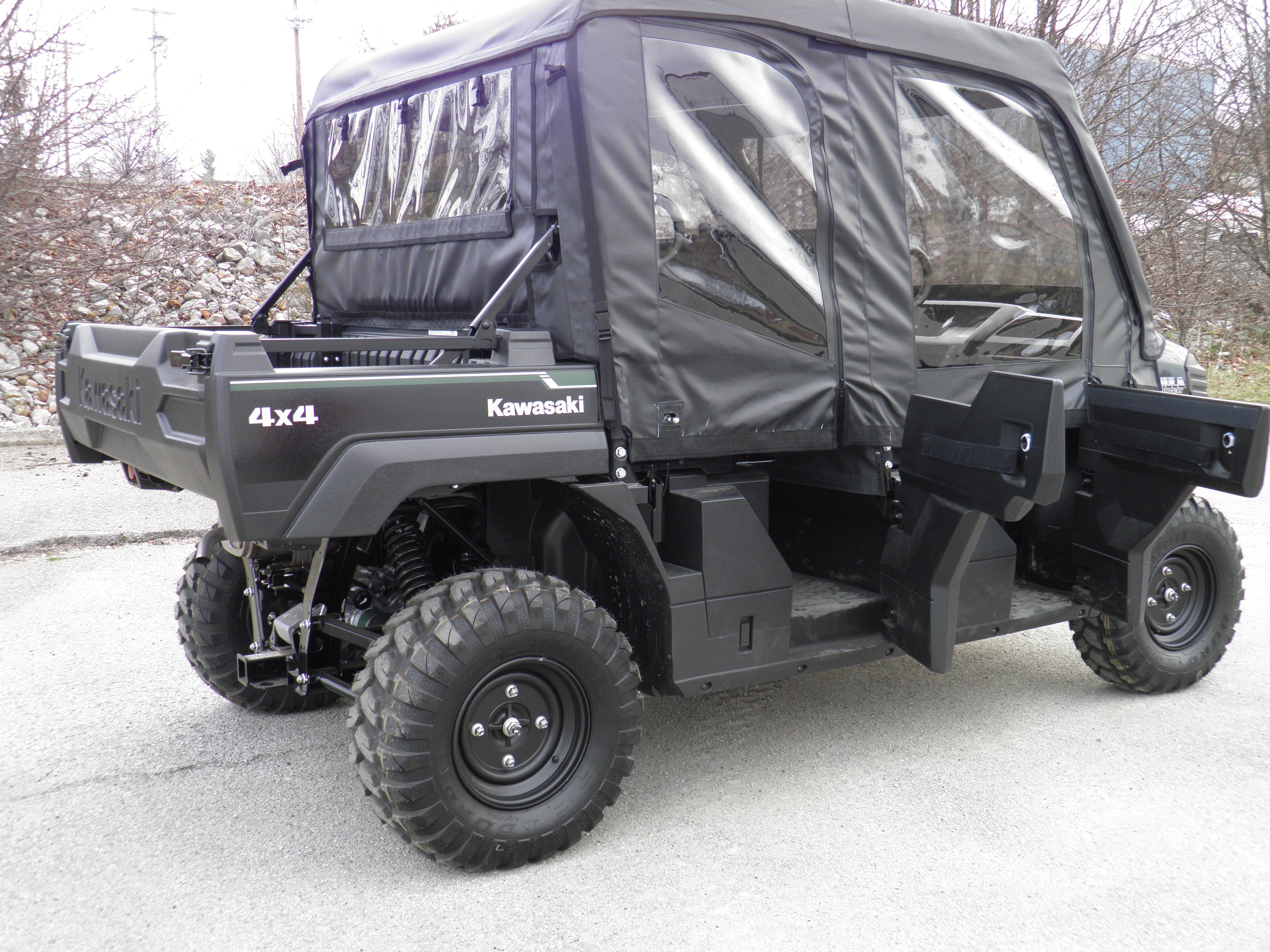 Photo of Kawasaki Pro FXT - Full Cab Enclosure with Vinyl Windshield (Half Doors) by 3 Star UTV - Premium Enclosures for UTVs / Side by Sides