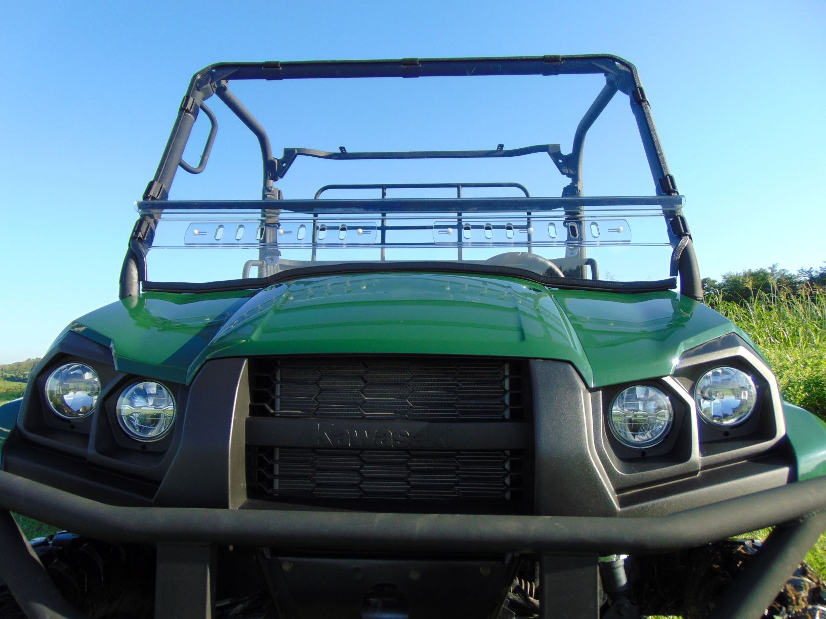 Photo of Kawasaki Pro-MX - 2 Pc Windshield with Clamp, Vent, and Hard Coat Options by 3 Star UTV - Premium Windshields for UTVs / Side by Sides