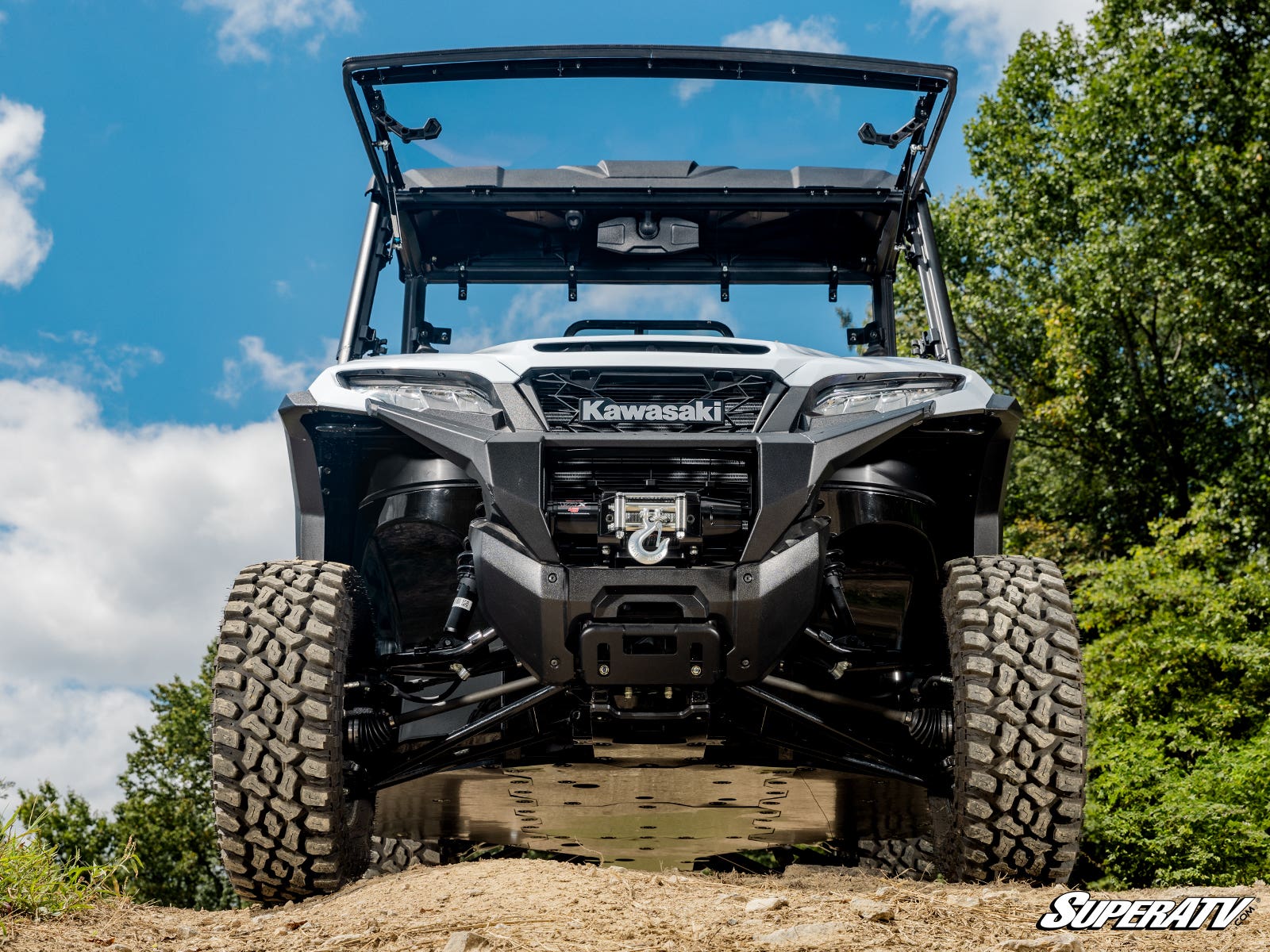 Photo of SuperATV Kawasaki Ridge Scratch-Resistant Flip Windshield by SuperATV - Premium Windshields for UTVs / Side by Sides