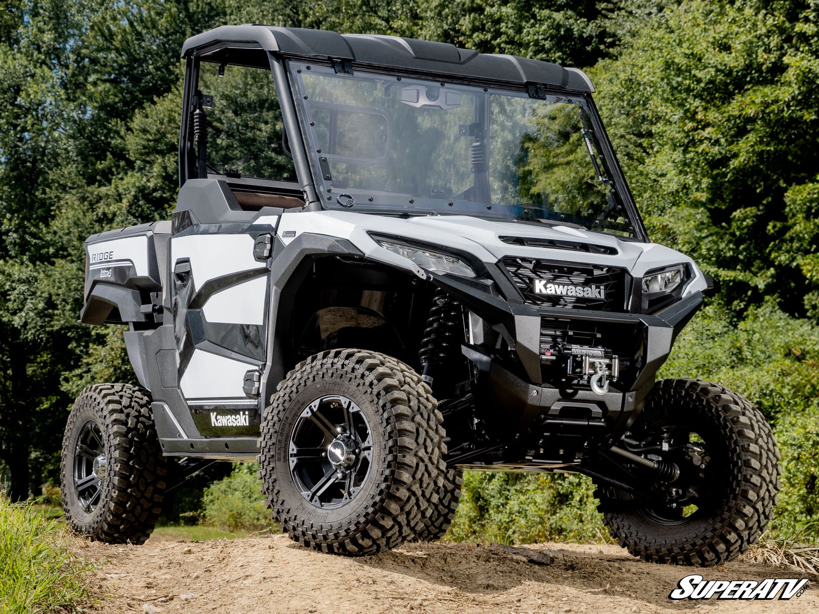 Photo of SuperATV Kawasaki Ridge Scratch-Resistant Flip Windshield by SuperATV - Premium Windshields for UTVs / Side by Sides