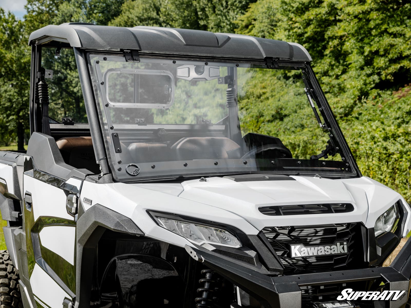 Photo of SuperATV Kawasaki Ridge Scratch-Resistant Flip Windshield by SuperATV - Premium Windshields for UTVs / Side by Sides