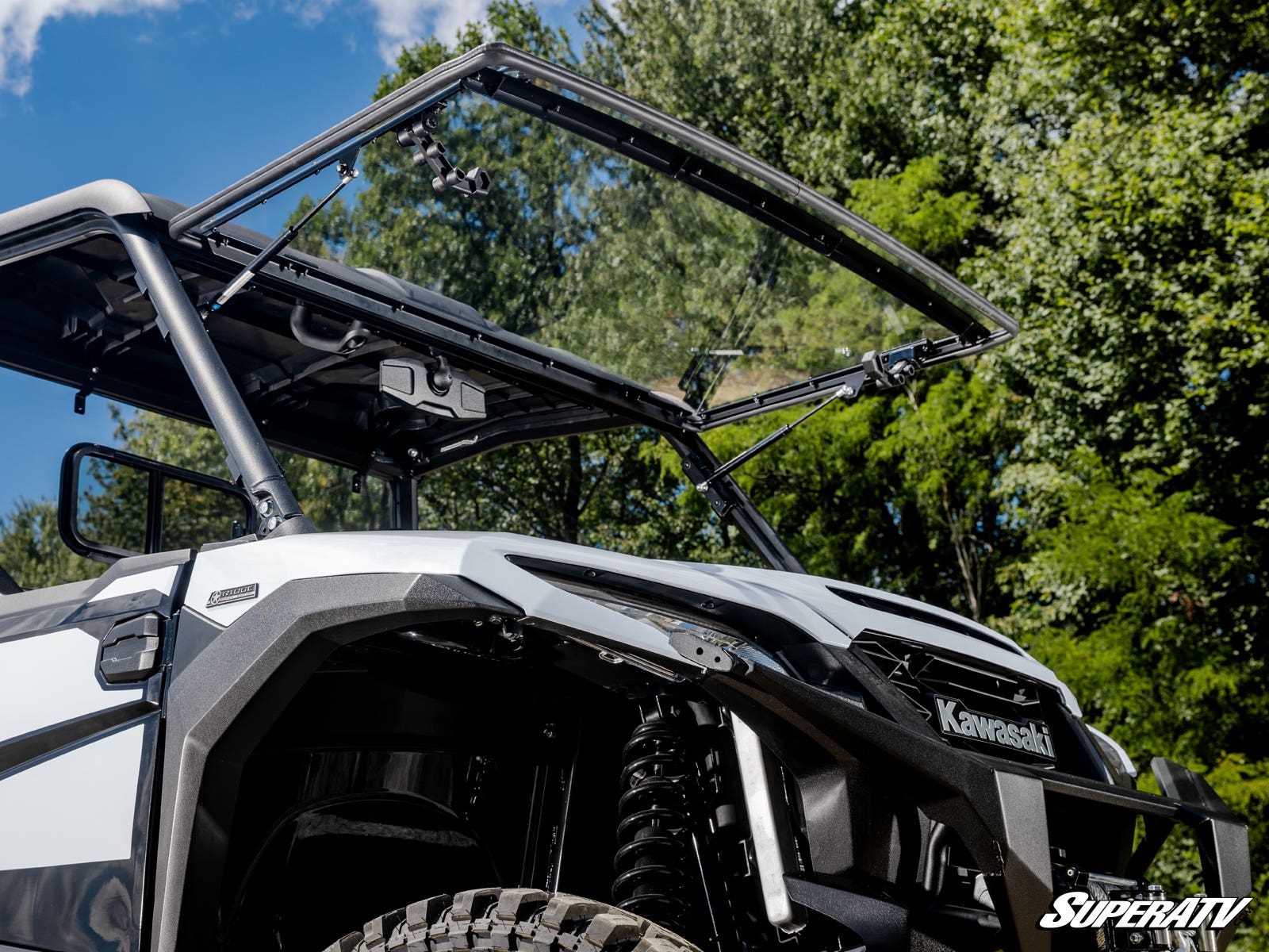 Photo of SuperATV Kawasaki Ridge Scratch-Resistant Flip Windshield by SuperATV - Premium Windshields for UTVs / Side by Sides