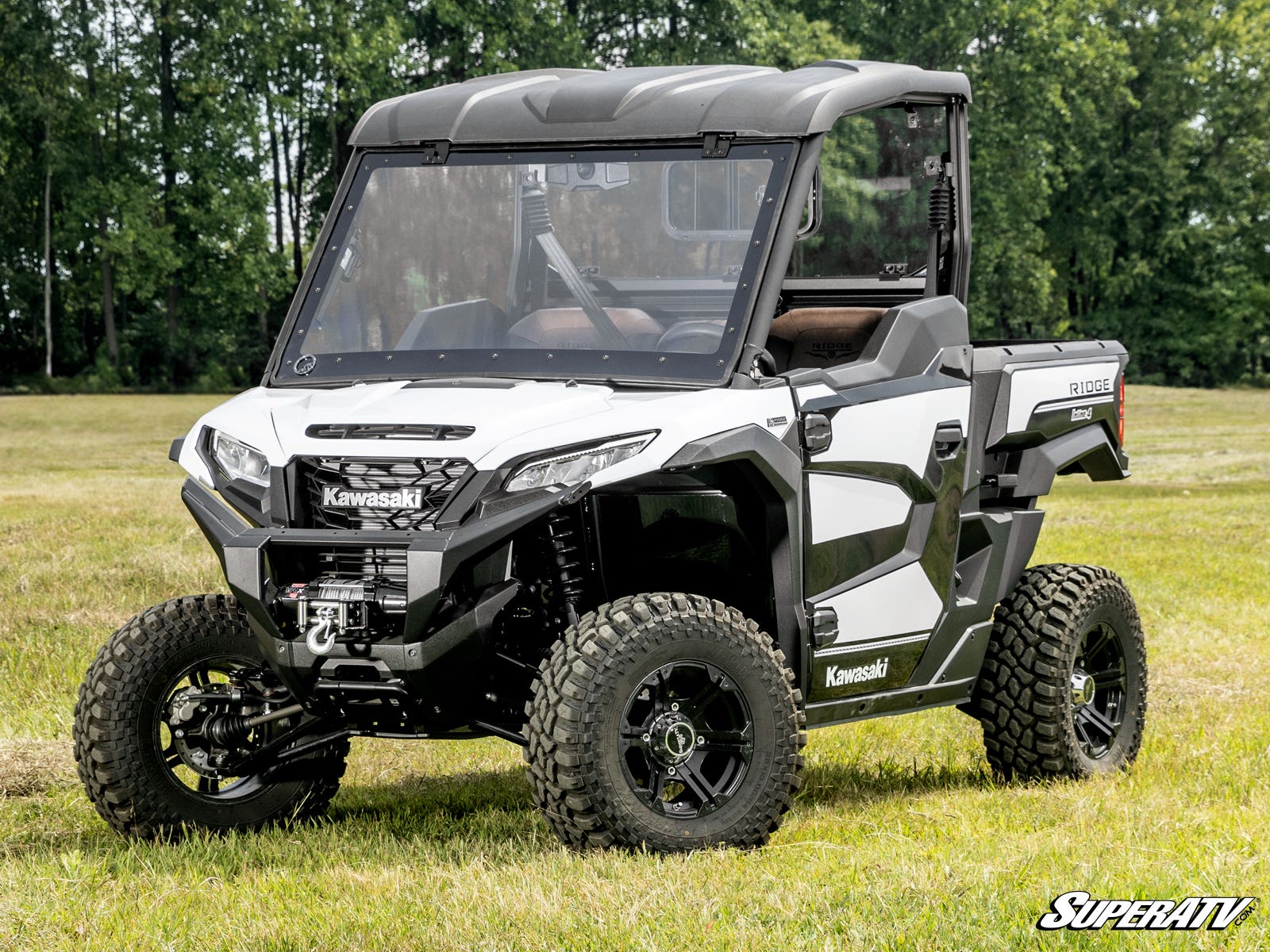 Photo of SuperATV Kawasaki Ridge MaxDrive Power Flip Windshield by SuperATV - Premium Windshields for UTVs / Side by Sides