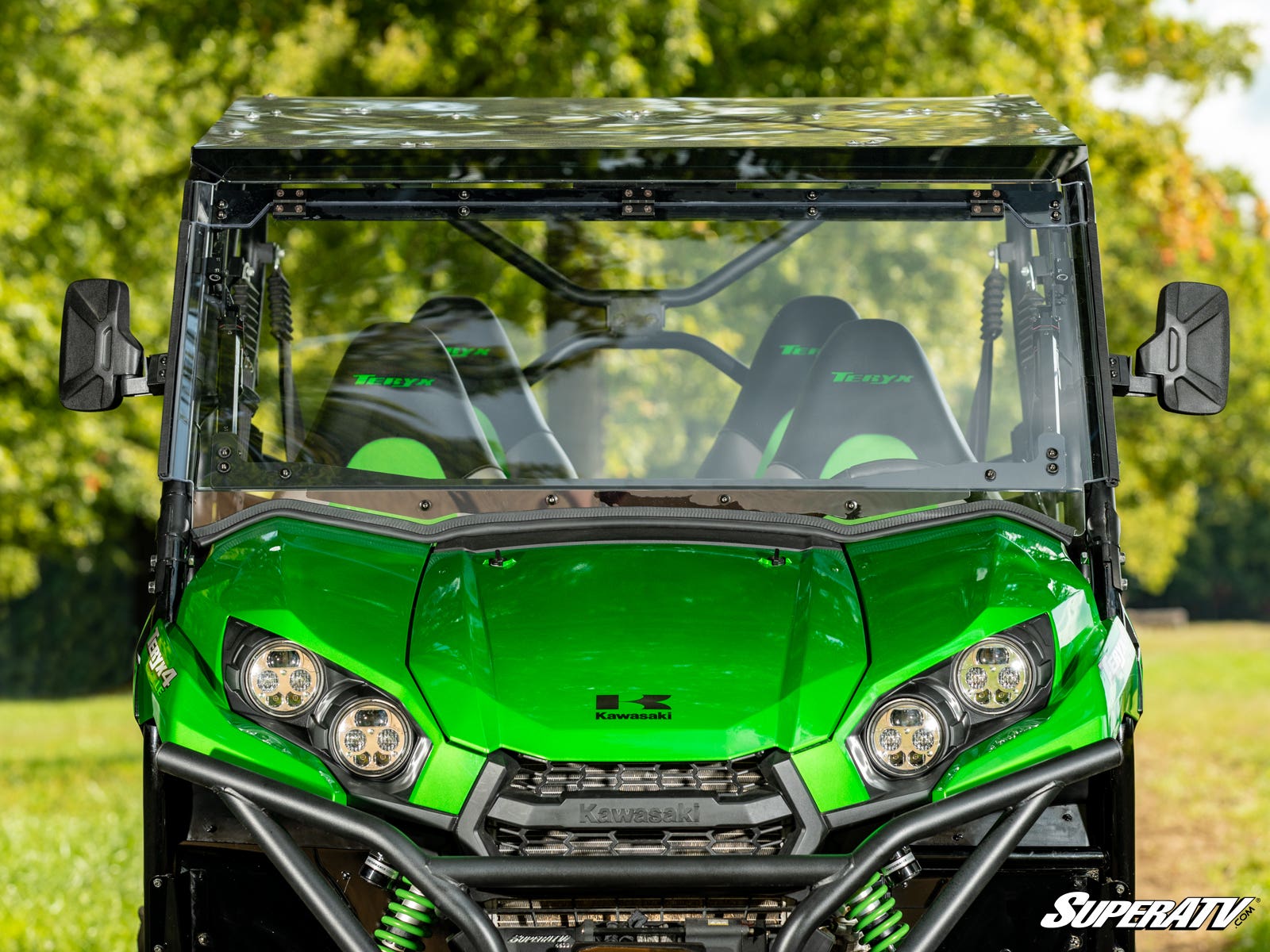 Photo of SuperATV Kawasaki Teryx MaxDrive Power Flip Windshield by SuperATV - Premium Windshields for UTVs / Side by Sides
