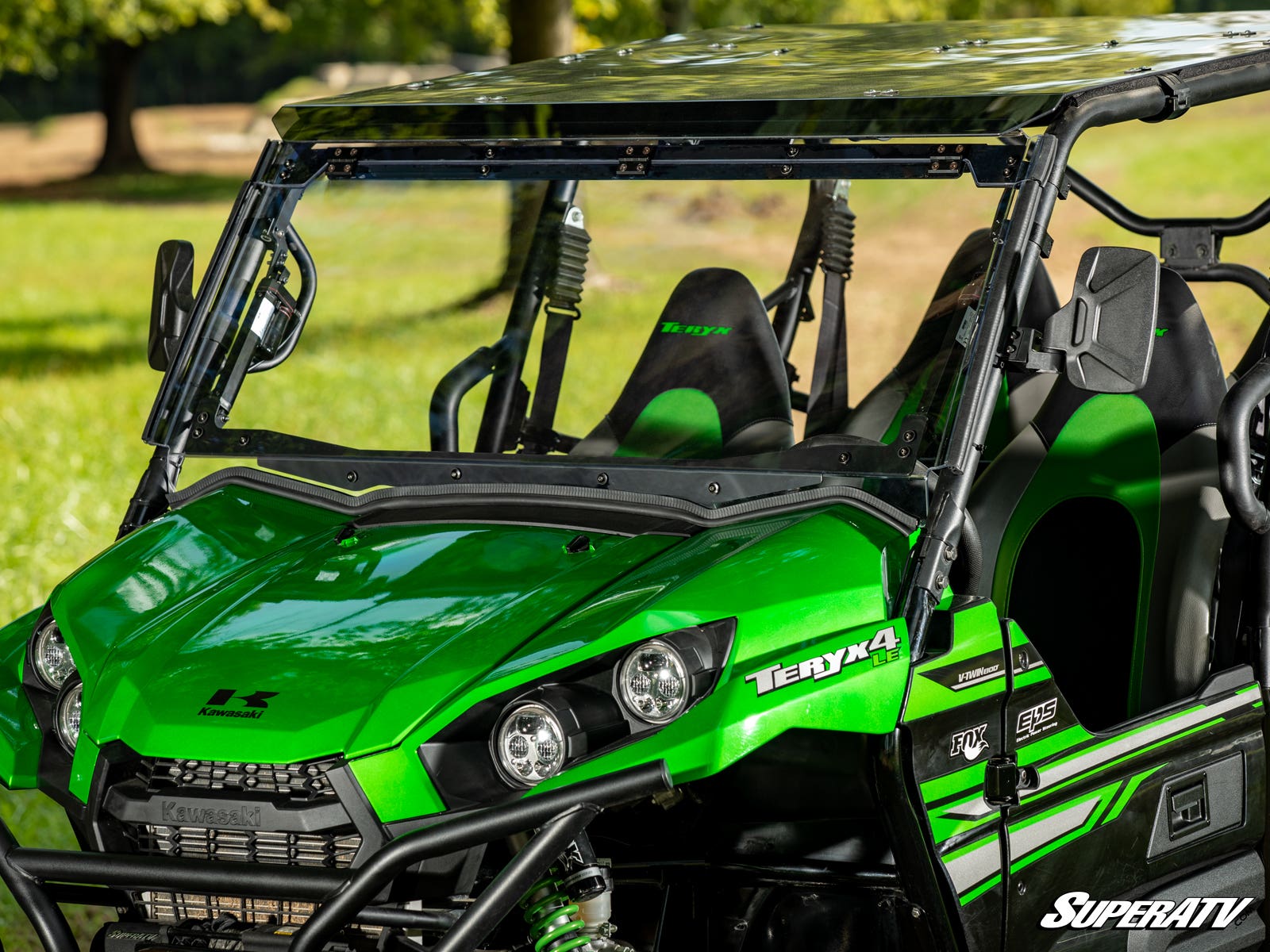 Photo of SuperATV Kawasaki Teryx MaxDrive Power Flip Windshield by SuperATV - Premium Windshields for UTVs / Side by Sides