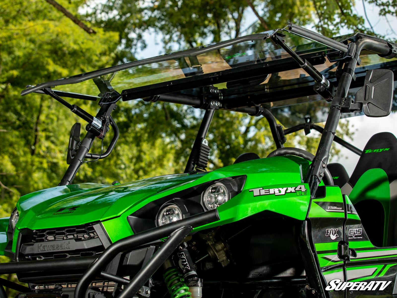 Photo of SuperATV Kawasaki Teryx MaxDrive Power Flip Windshield by SuperATV - Premium Windshields for UTVs / Side by Sides