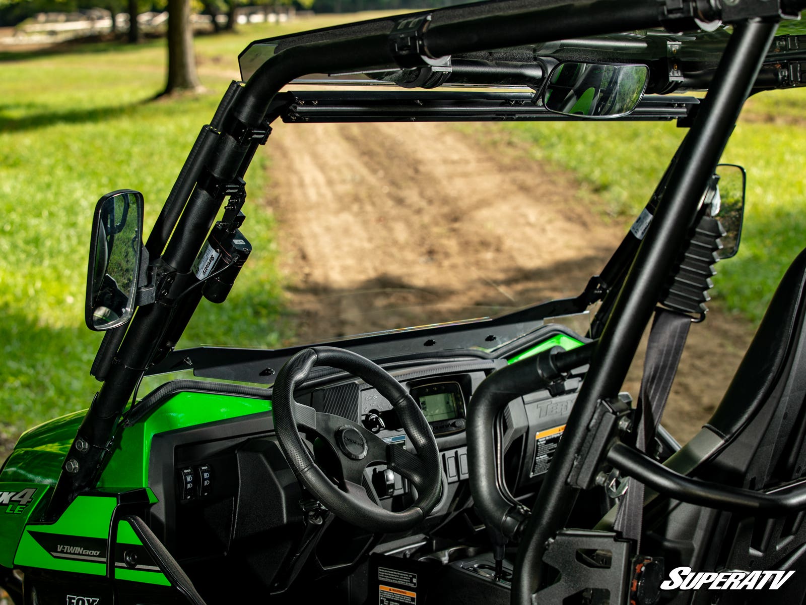 Photo of SuperATV Kawasaki Teryx MaxDrive Power Flip Windshield by SuperATV - Premium Windshields for UTVs / Side by Sides
