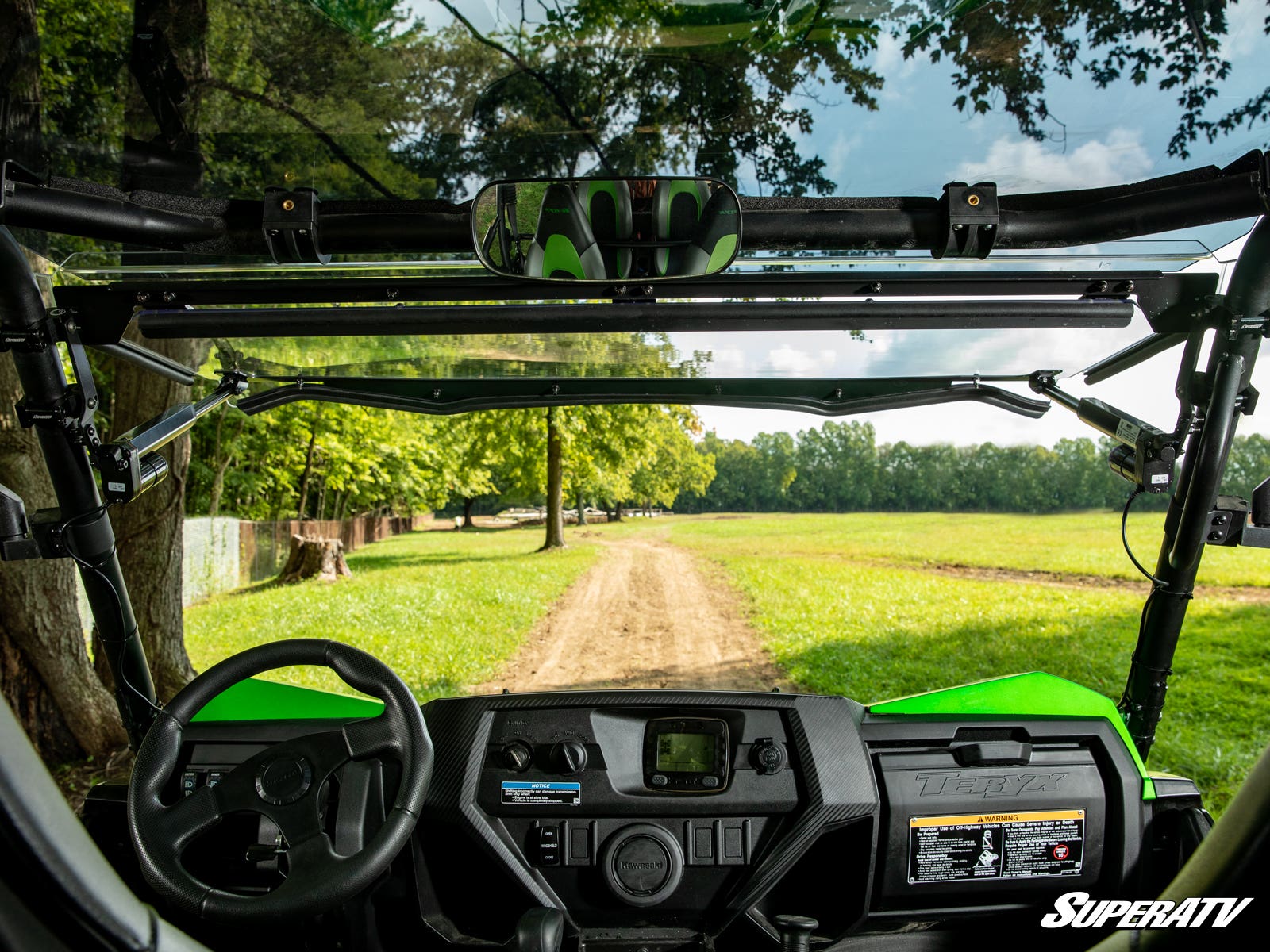 Photo of SuperATV Kawasaki Teryx MaxDrive Power Flip Windshield by SuperATV - Premium Windshields for UTVs / Side by Sides