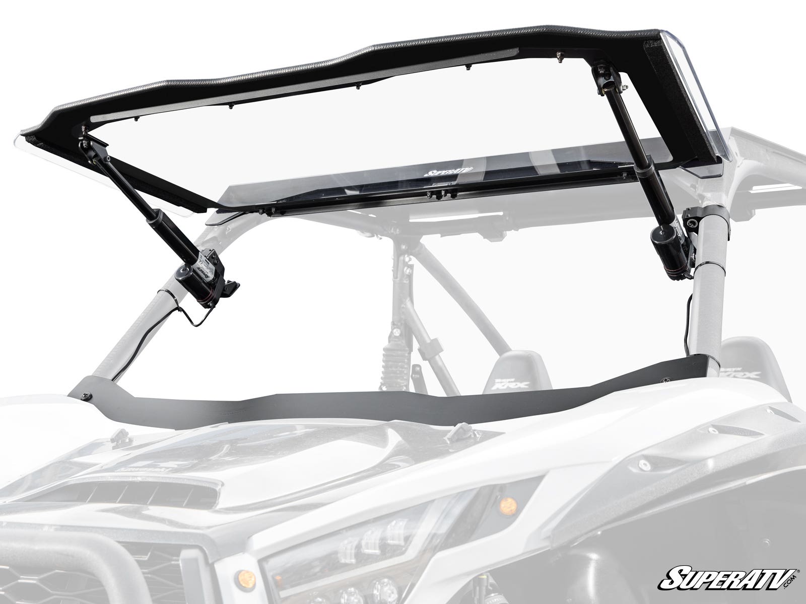 Photo of SuperATV Kawasaki Teryx KRX 1000 MaxDrive Power Flip Windshield by SuperATV - Premium Windshields for UTVs / Side by Sides