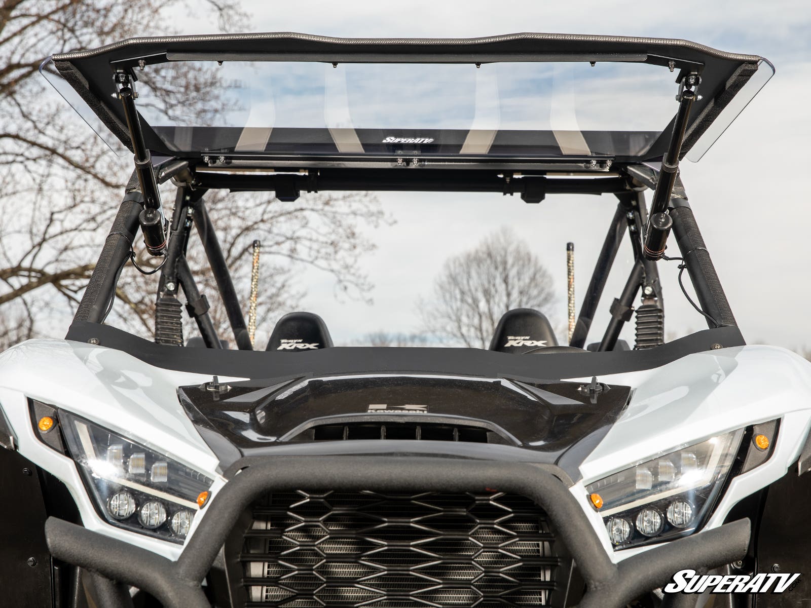 Photo of SuperATV Kawasaki Teryx KRX 1000 MaxDrive Power Flip Windshield by SuperATV - Premium Windshields for UTVs / Side by Sides