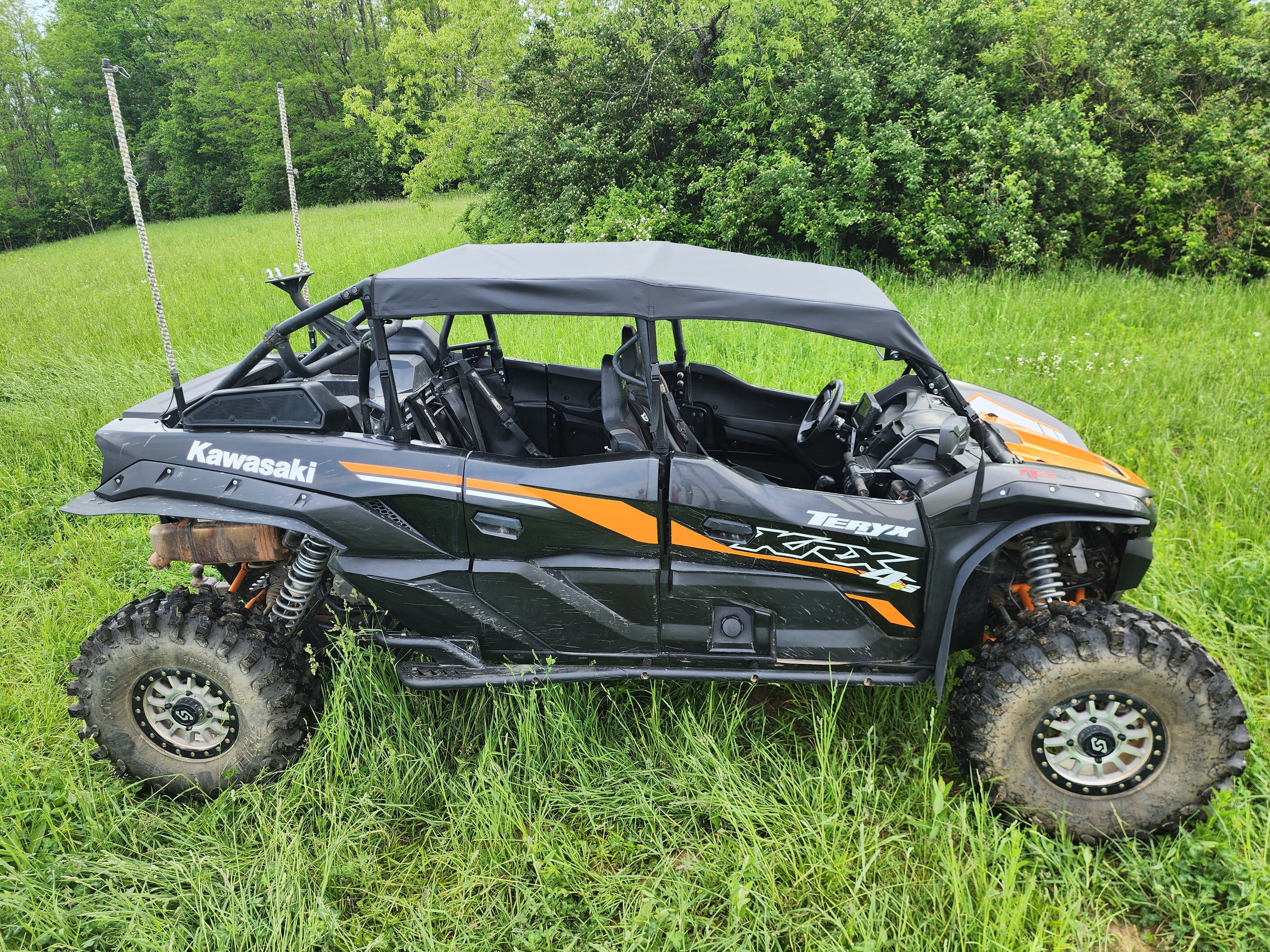 Photo of Kawasaki Teryx KRX Crew - Canvas Top for Hard Windshield by 3 Star UTV - Premium Enclosures for UTVs / Side by Sides