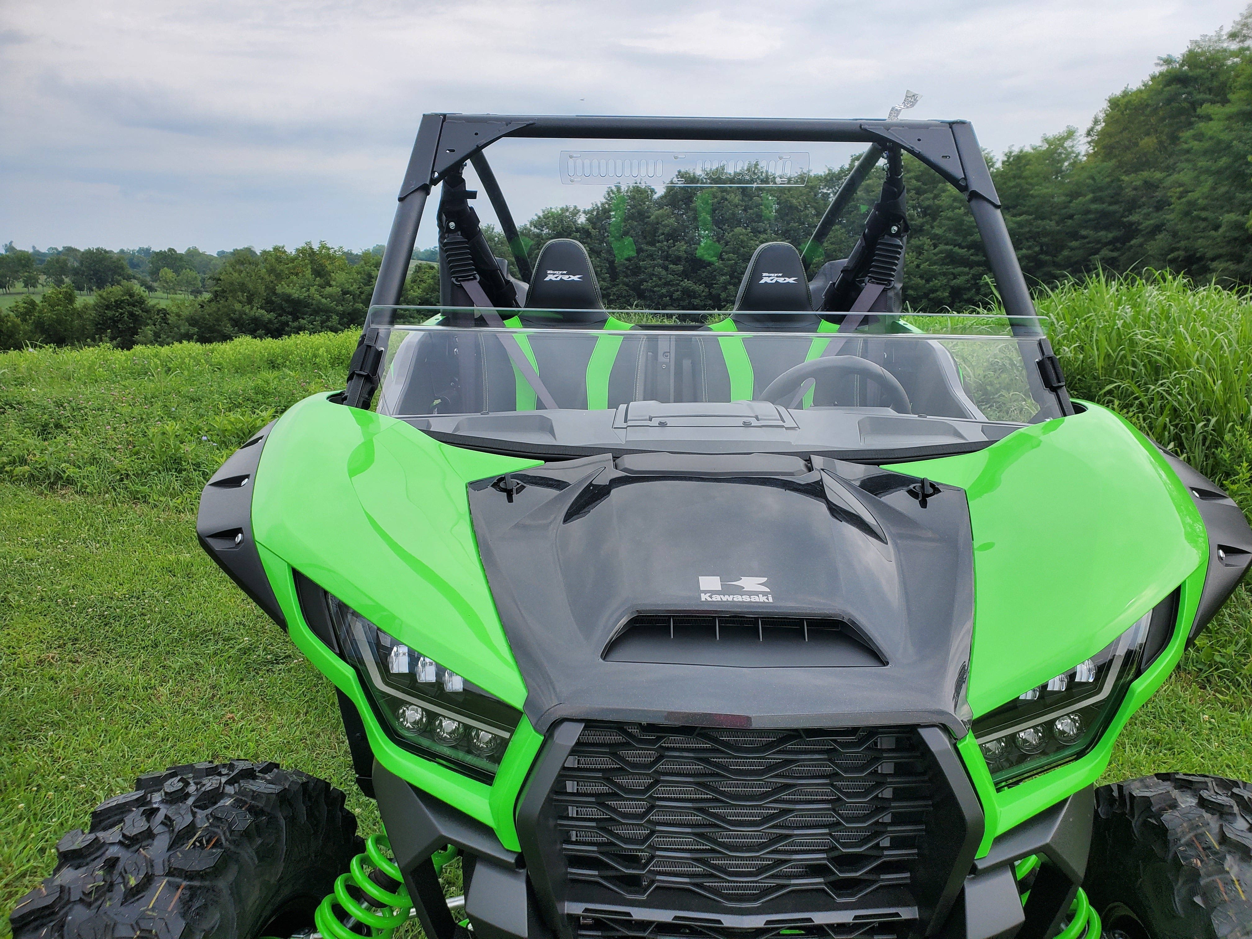 Photo of Kawasaki Teryx KRX Crew - Scratch-Resistant Half Windshield by 3 Star UTV - Premium Windshields for UTVs / Side by Sides