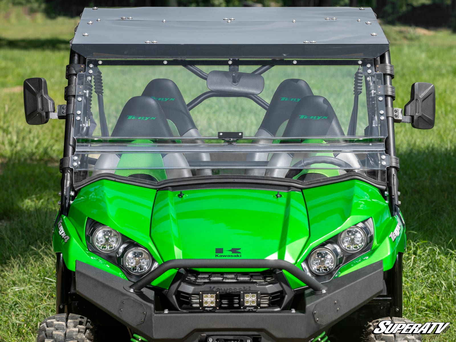 Photo of SuperATV Kawasaki Teryx S Scratch-Resistant Flip Windshield by SuperATV - Premium Windshields for UTVs / Side by Sides