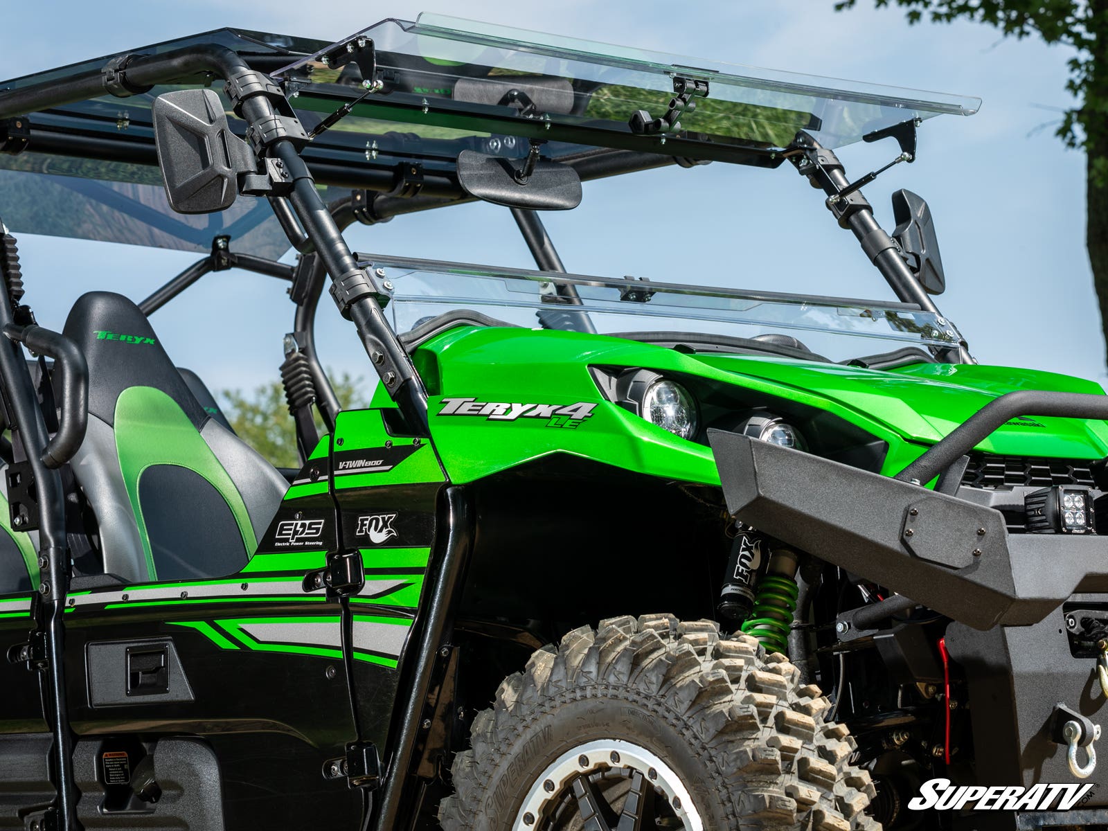 Photo of SuperATV Kawasaki Teryx S Scratch-Resistant Flip Windshield by SuperATV - Premium Windshields for UTVs / Side by Sides
