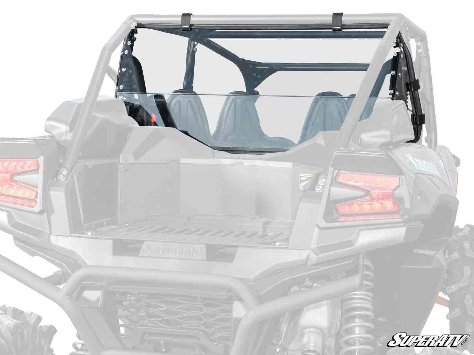 Photo of SuperATV Kawasaki Teryx KRX 4 1000 Rear Windshield by SuperATV - Premium Windshields for UTVs / Side by Sides