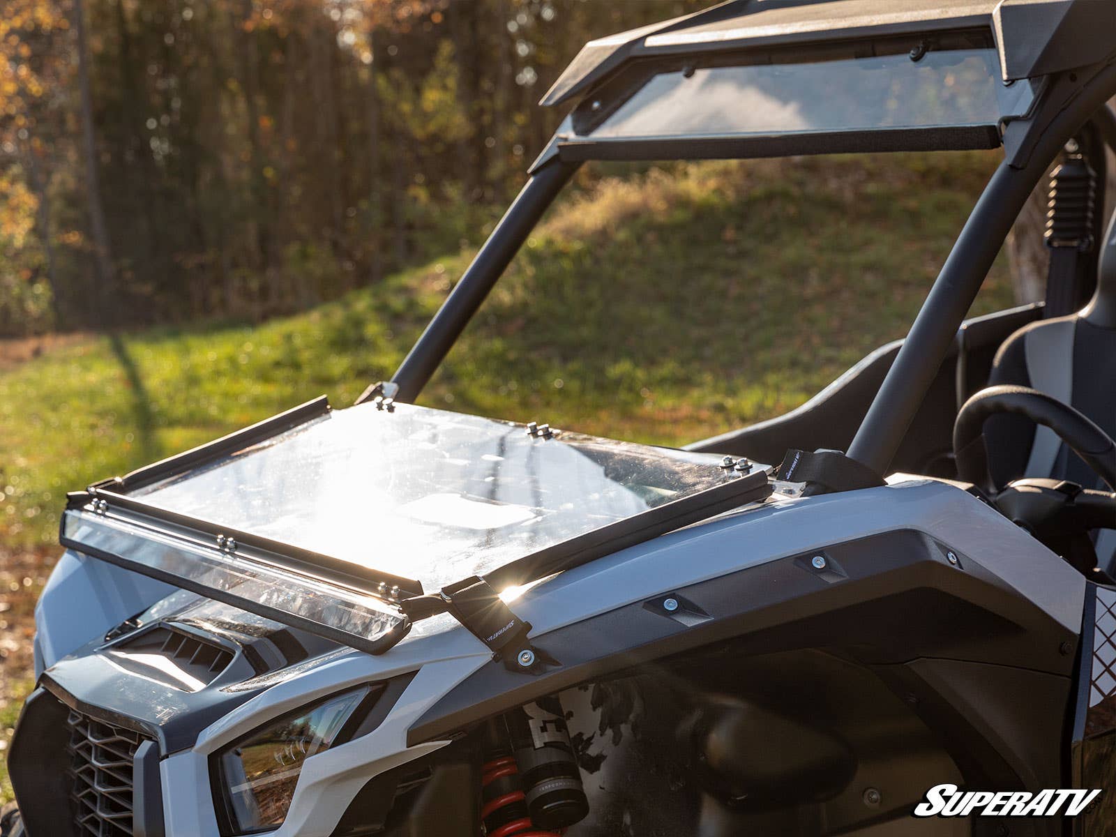 Photo of SuperATV Kawasaki Teryx KRX 1000 Flip Down Windshield by SuperATV - Premium Windshields for UTVs / Side by Sides