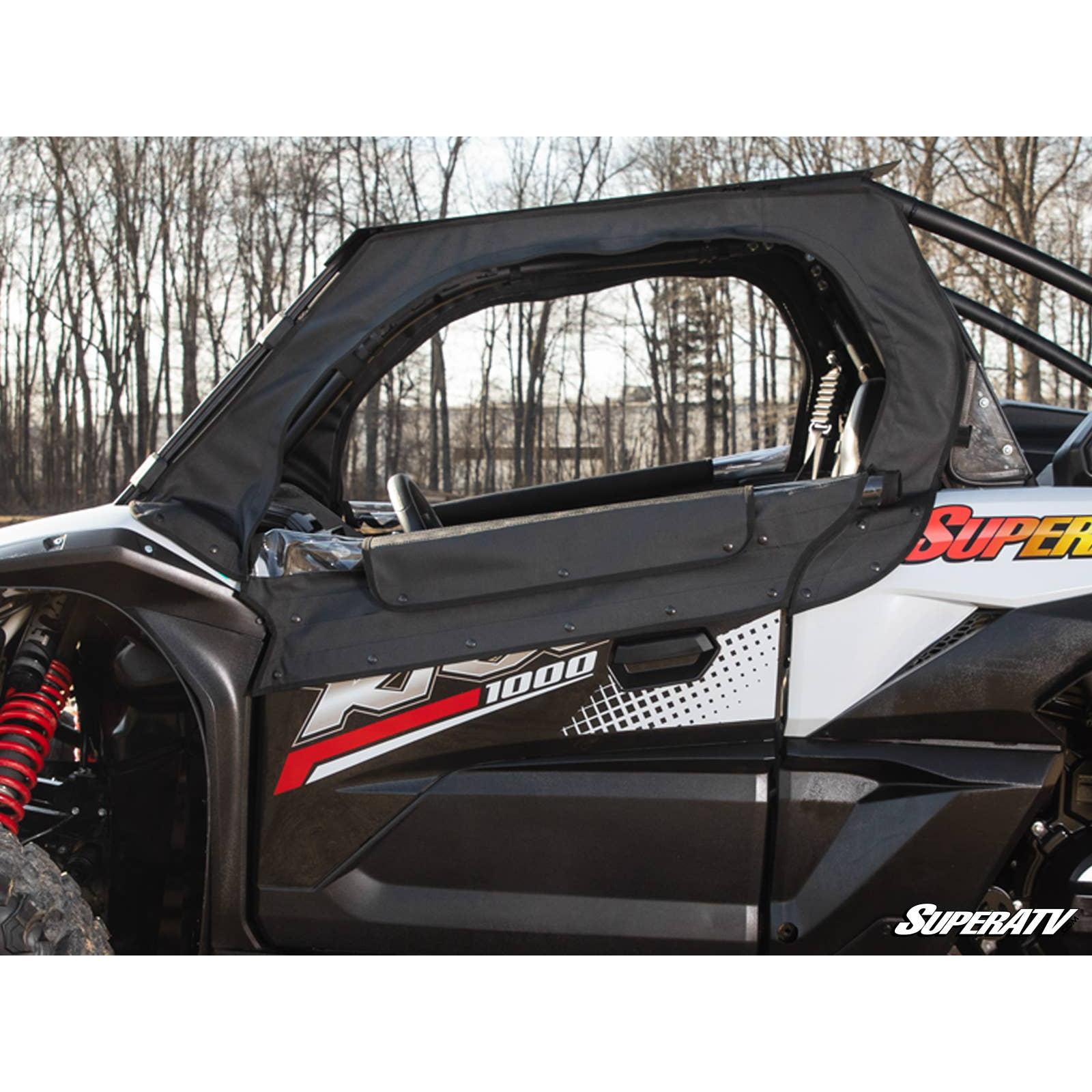 Photo of Kawasaki KRX Primal Soft Cab Enclosure Upper Doors by SuperATV - Premium Cab Enclosures for UTVs / Side by Sides