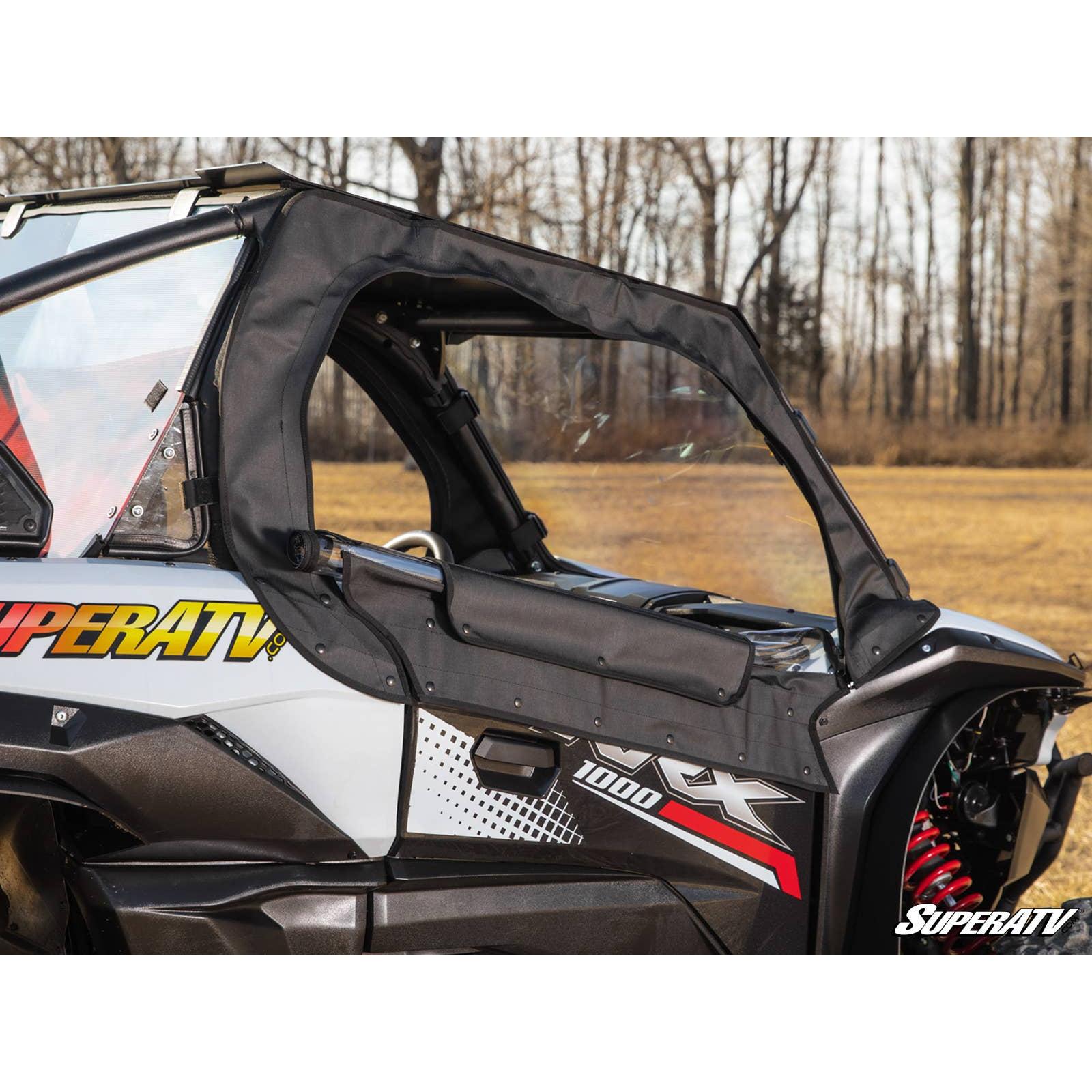 Photo of Kawasaki KRX Primal Soft Cab Enclosure Upper Doors by SuperATV - Premium Cab Enclosures for UTVs / Side by Sides