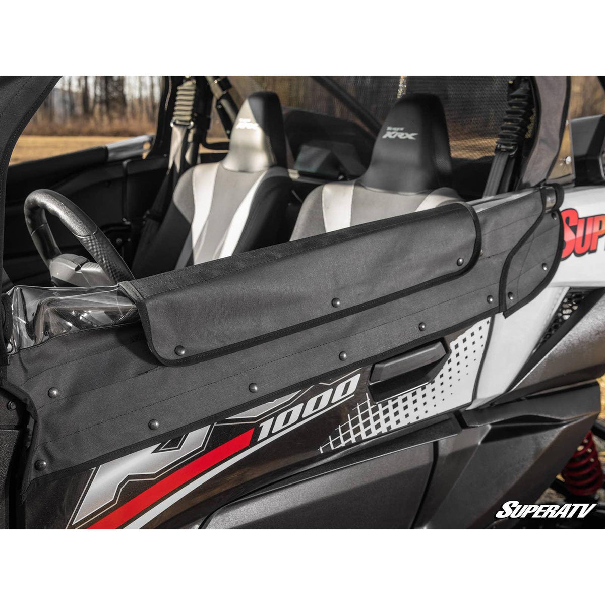 Photo of Kawasaki KRX Primal Soft Cab Enclosure Upper Doors by SuperATV - Premium Cab Enclosures for UTVs / Side by Sides
