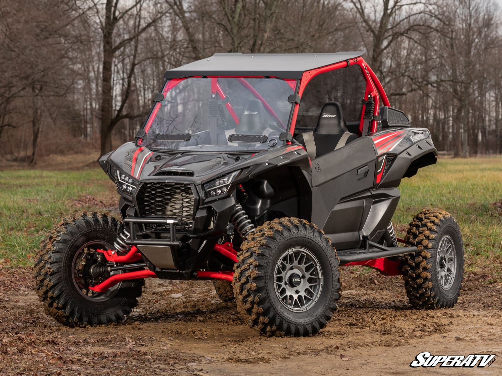 Photo of SuperATV Kawasaki Teryx KRX 1000 Scratch Resistant Vented Full Windshield by SuperATV - Premium Windshields for UTVs / Side by Sides