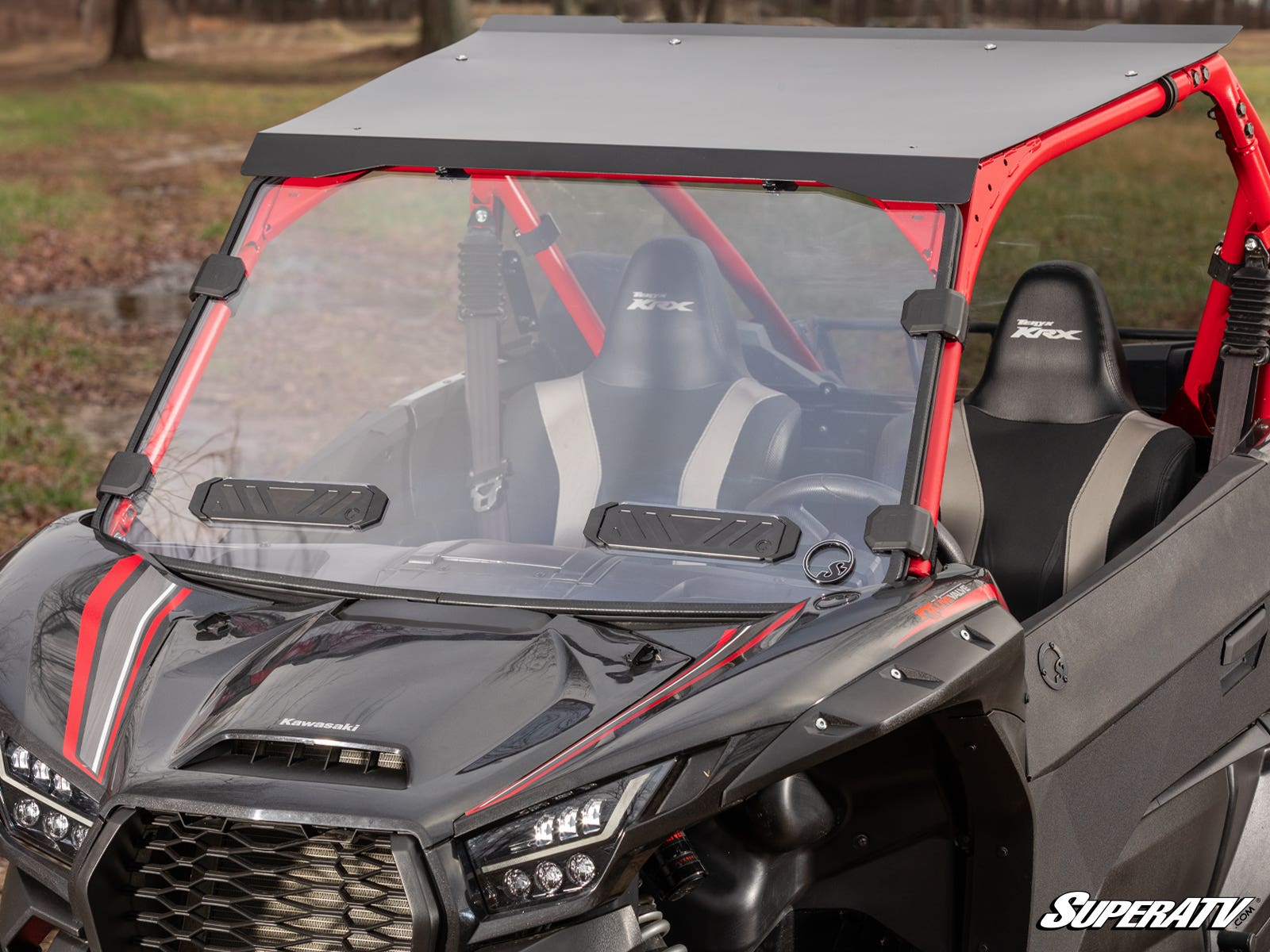 Photo of SuperATV Kawasaki Teryx KRX 1000 Scratch Resistant Vented Full Windshield by SuperATV - Premium Windshields for UTVs / Side by Sides