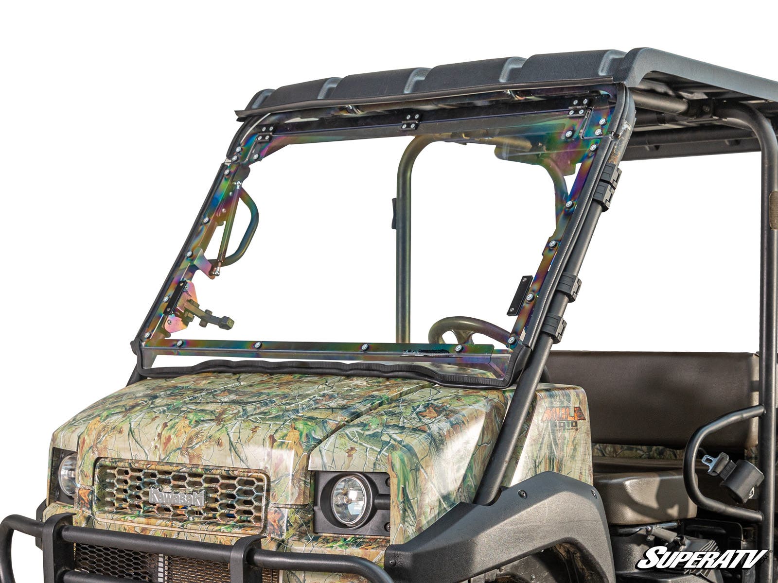 Photo of SuperATV Kawasaki MULE 4000/4010 Scratch-Resistant Flip Windshield by SuperATV - Premium Windshields for UTVs / Side by Sides