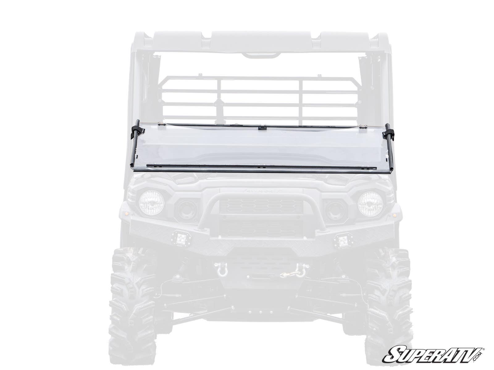Photo of SuperATV Kawasaki Mule Pro Scratch Resistant Flip Down Windshield by SuperATV - Premium Windshields for UTVs / Side by Sides