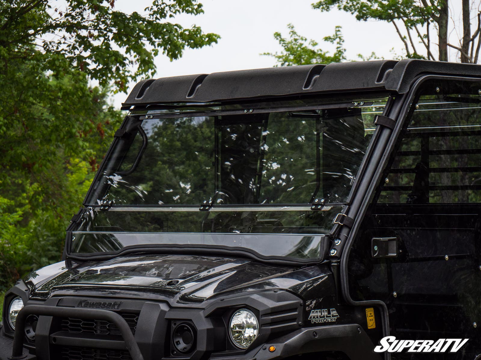 Photo of SuperATV Kawasaki Mule Pro Scratch Resistant Flip Down Windshield by SuperATV - Premium Windshields for UTVs / Side by Sides