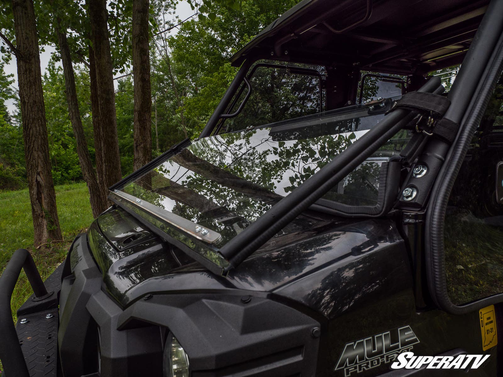 Photo of SuperATV Kawasaki Mule Pro Scratch Resistant Flip Down Windshield by SuperATV - Premium Windshields for UTVs / Side by Sides