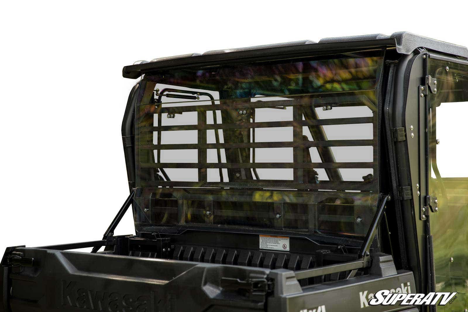 Photo of SuperATV Kawasaki Mule Pro Scratch-Resistant Rear Windshield by SuperATV - Premium Windshields for UTVs / Side by Sides