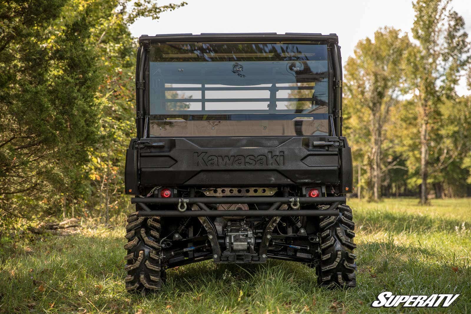 Photo of SuperATV Kawasaki Mule Pro Scratch-Resistant Rear Windshield by SuperATV - Premium Windshields for UTVs / Side by Sides