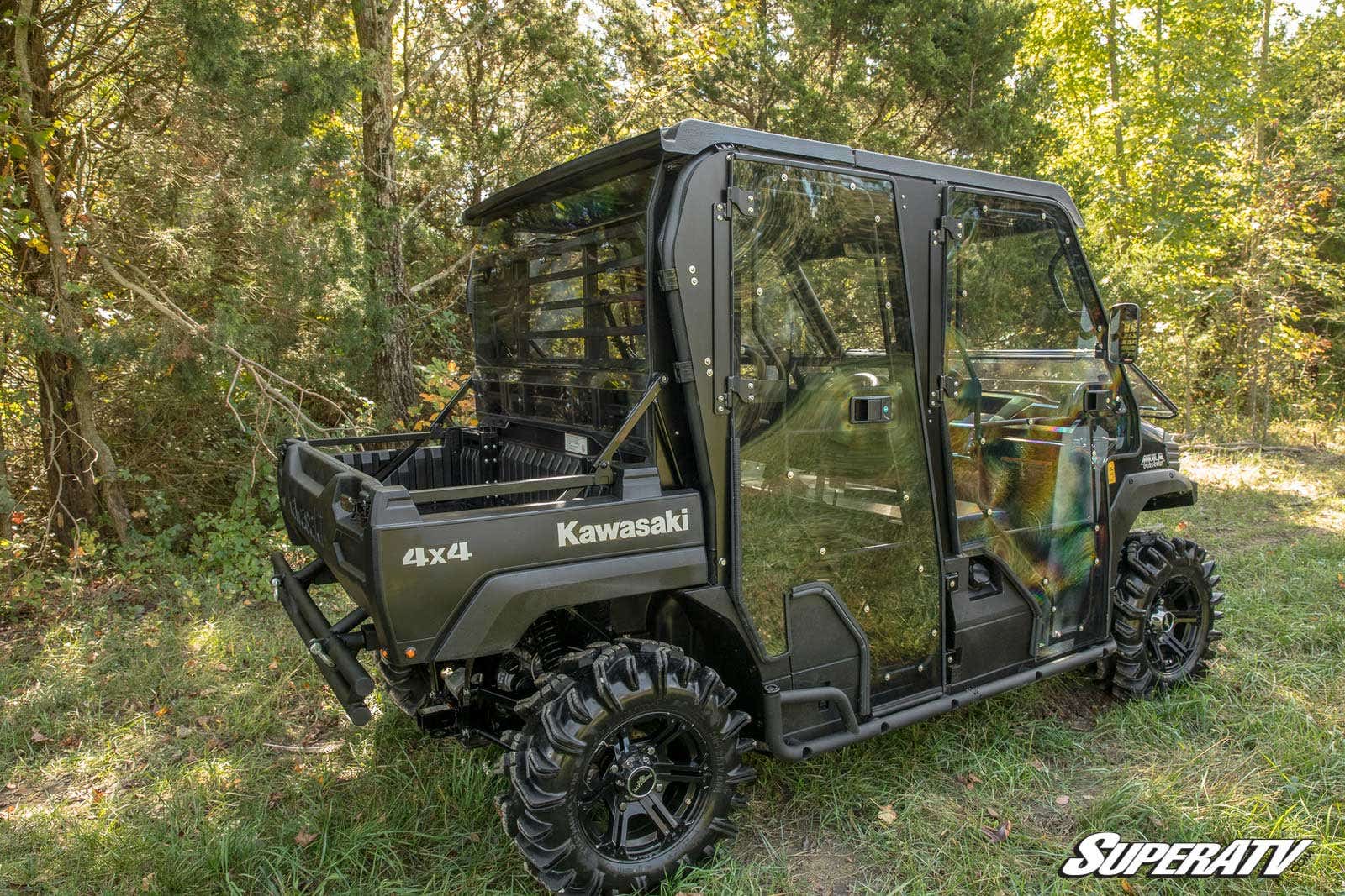 Photo of SuperATV Kawasaki Mule Pro Scratch-Resistant Rear Windshield by SuperATV - Premium Windshields for UTVs / Side by Sides