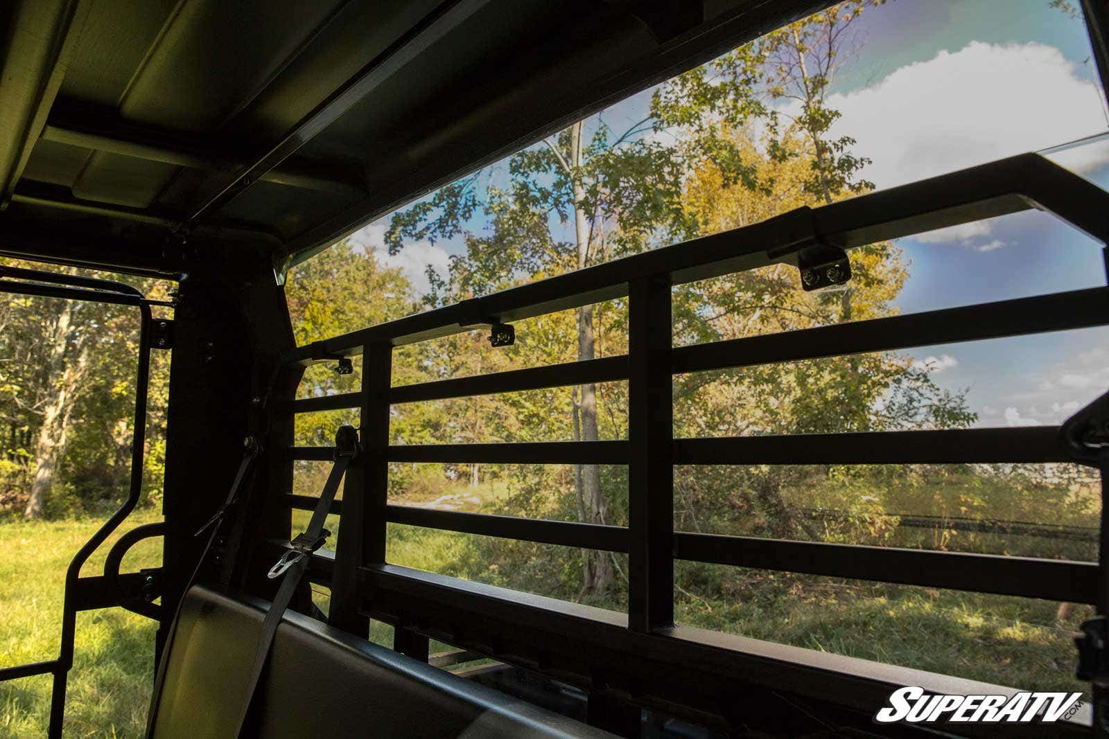 Photo of SuperATV Kawasaki Mule Pro Scratch-Resistant Rear Windshield by SuperATV - Premium Windshields for UTVs / Side by Sides
