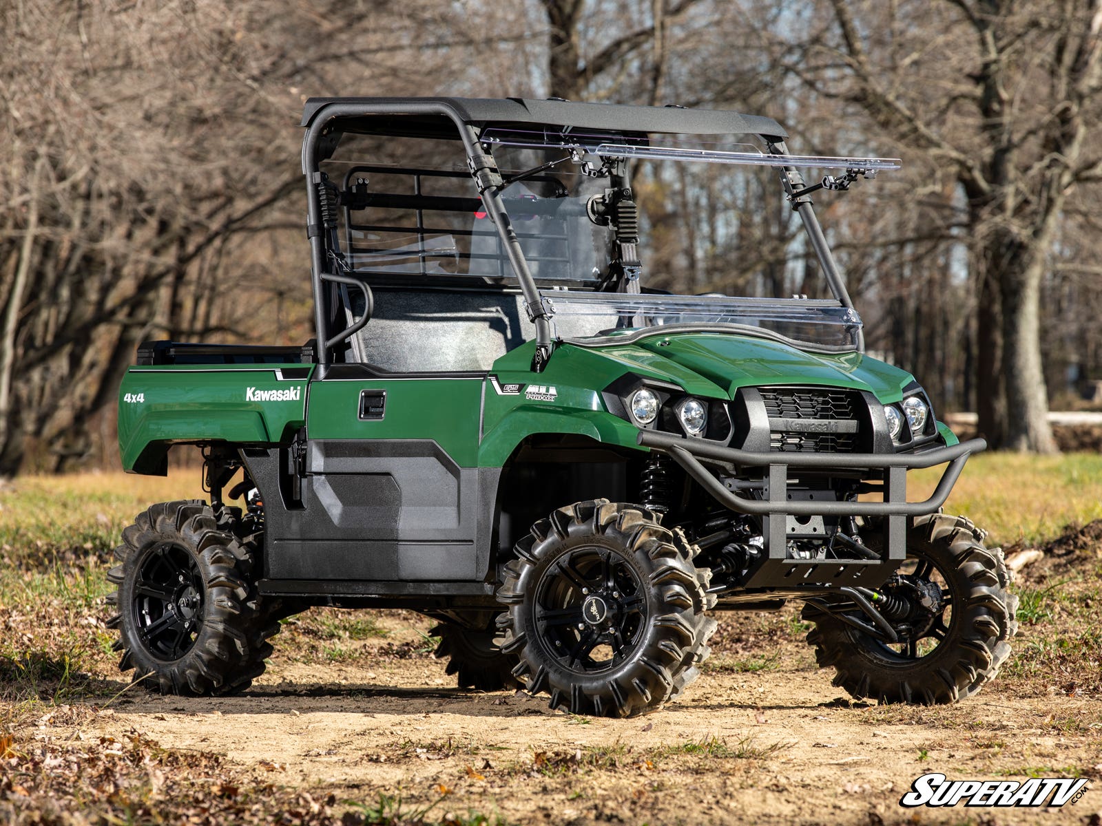 Photo of SuperATV Kawasaki MULE PRO-MX Scratch-Resistant Flip Windshield by SuperATV - Premium Windshields for UTVs / Side by Sides