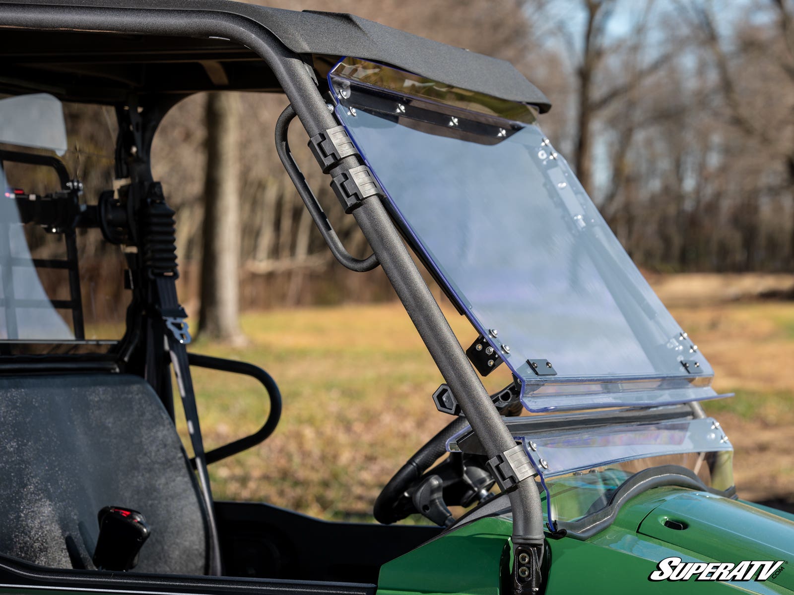 Photo of SuperATV Kawasaki MULE PRO-MX Scratch-Resistant Flip Windshield by SuperATV - Premium Windshields for UTVs / Side by Sides