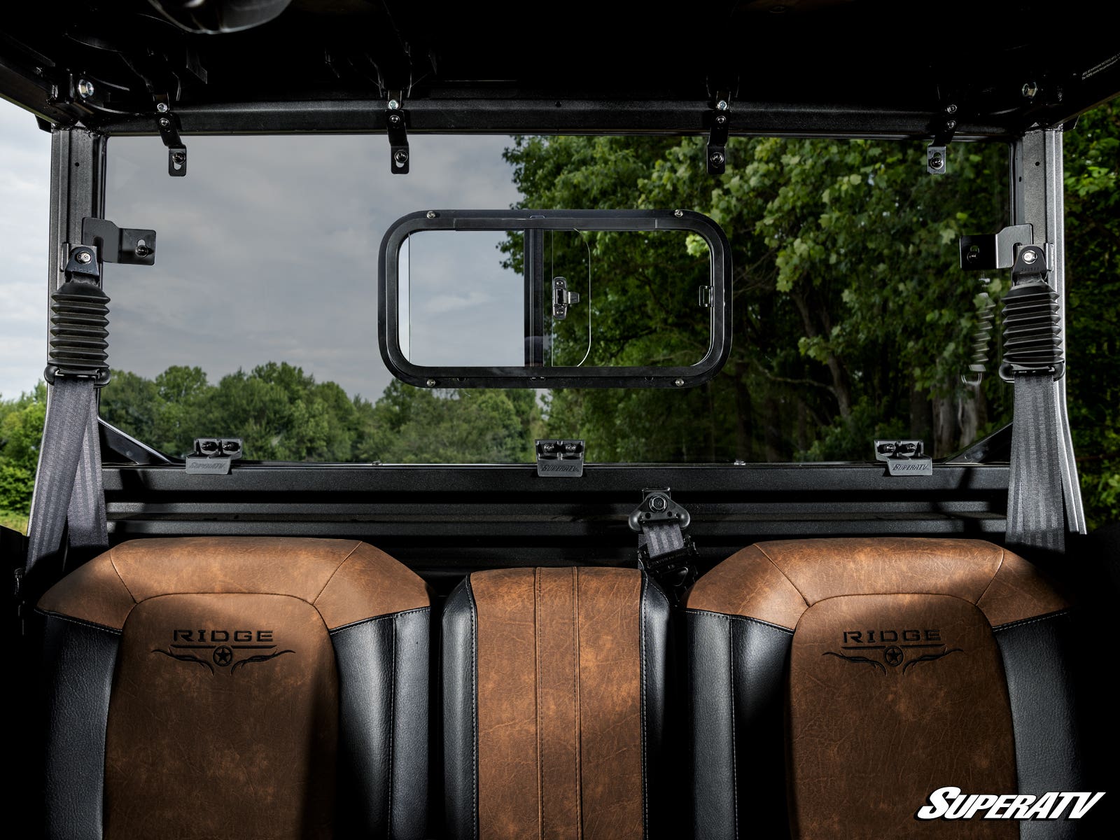 Photo of SuperATV Kawasaki Ridge Sliding Rear Windshield by SuperATV - Premium Windshields for UTVs / Side by Sides