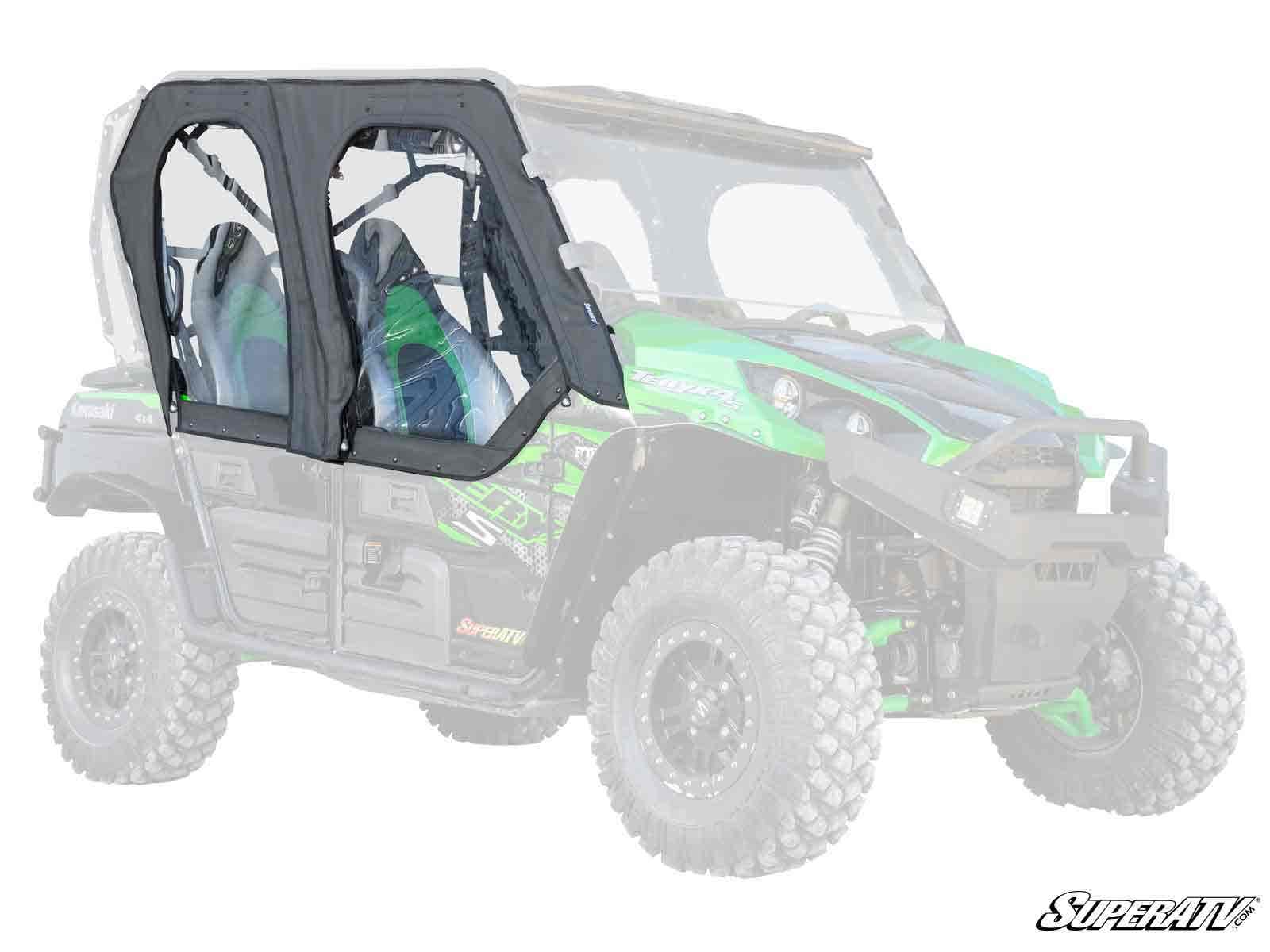 Photo of SuperATV Kawasaki Teryx 4 Primal Soft Cab Enclosure Upper Doors by SuperATV - Premium Cab Enclosures for UTVs / Side by Sides