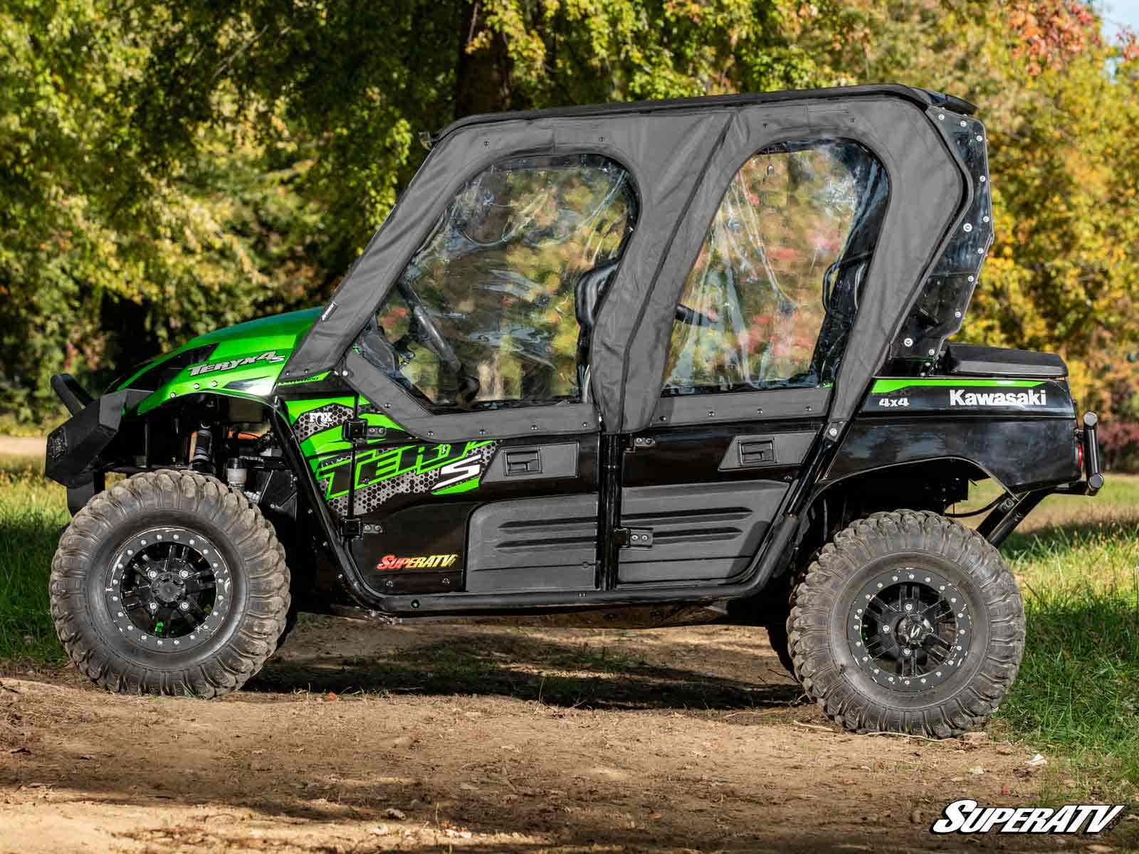 Photo of SuperATV Kawasaki Teryx 4 Primal Soft Cab Enclosure Upper Doors by SuperATV - Premium Cab Enclosures for UTVs / Side by Sides